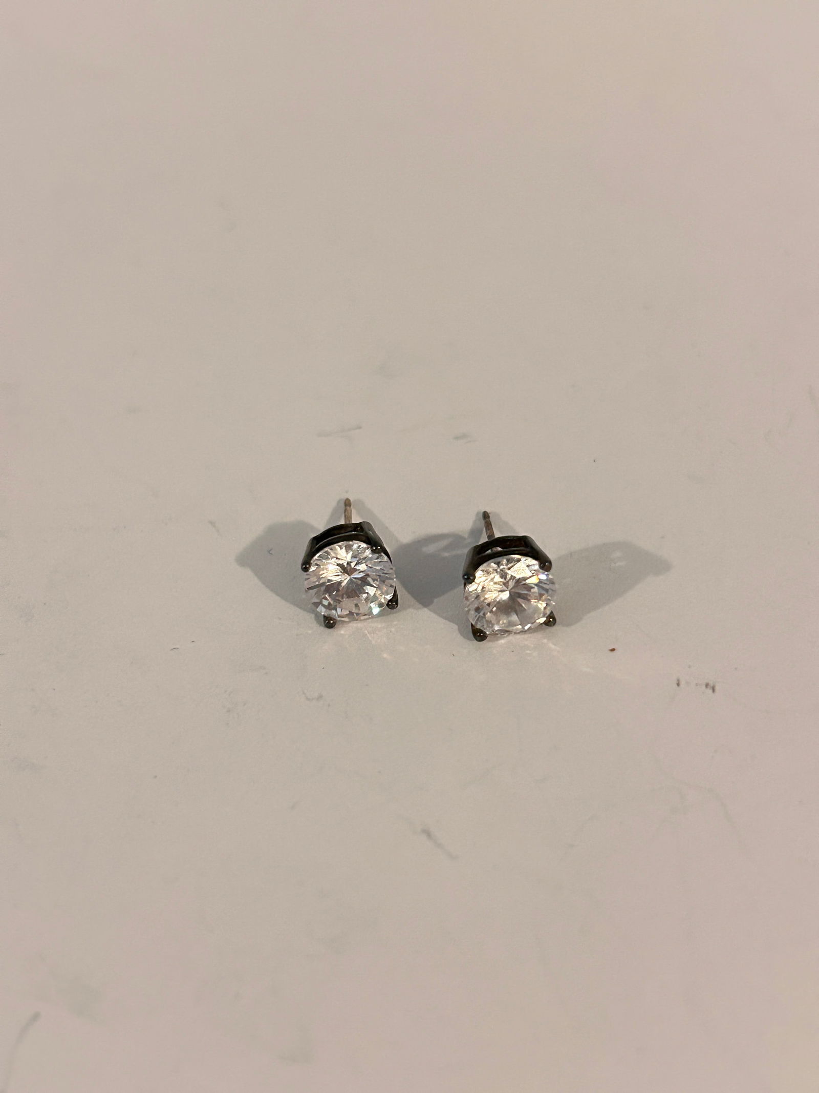 Vintage Sterling Silver rhinestone post Earrings no backs (1 of 4)