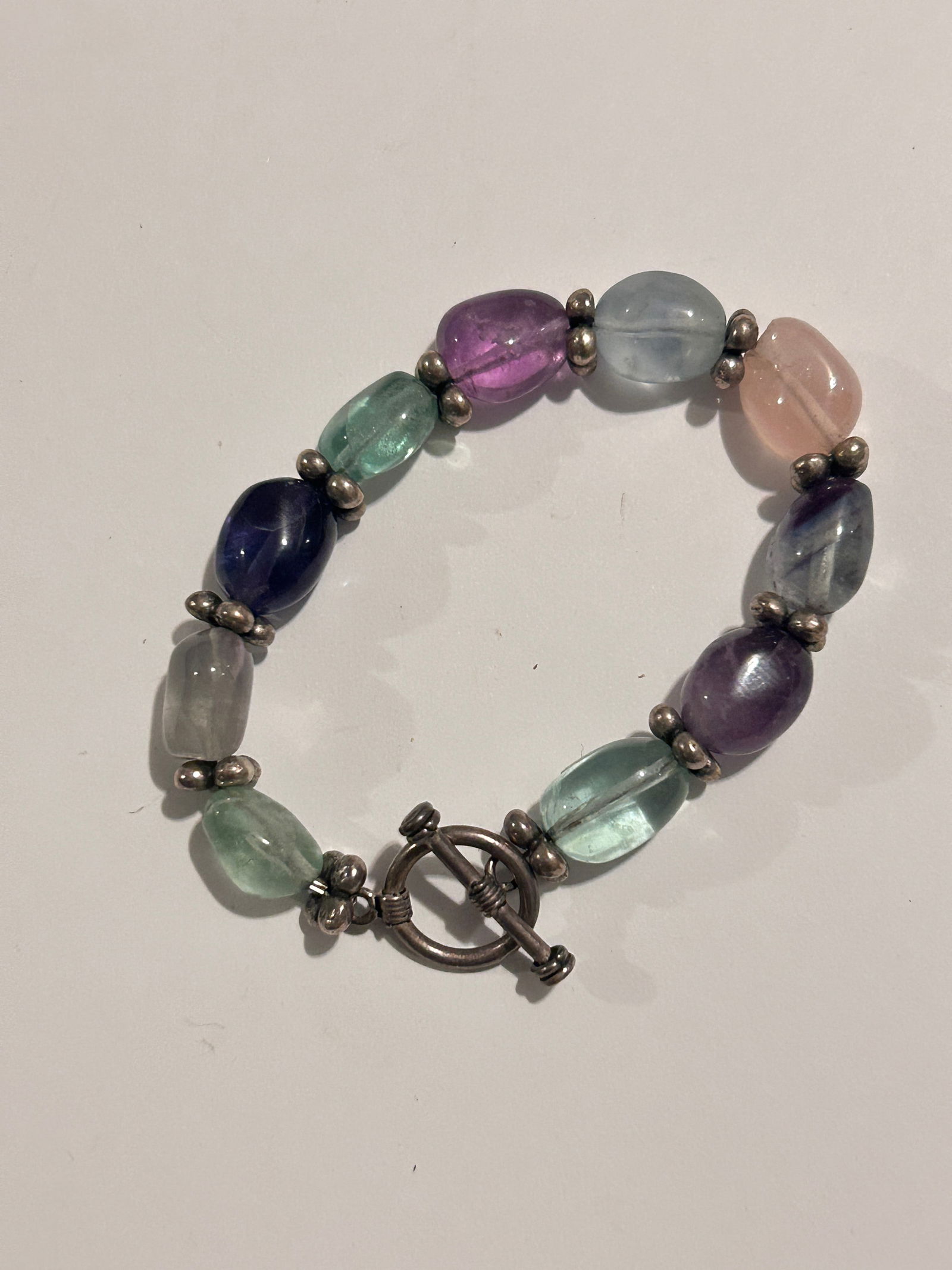 Vintage Gemstone bead Bracelet 7.5 " (1 of 4)