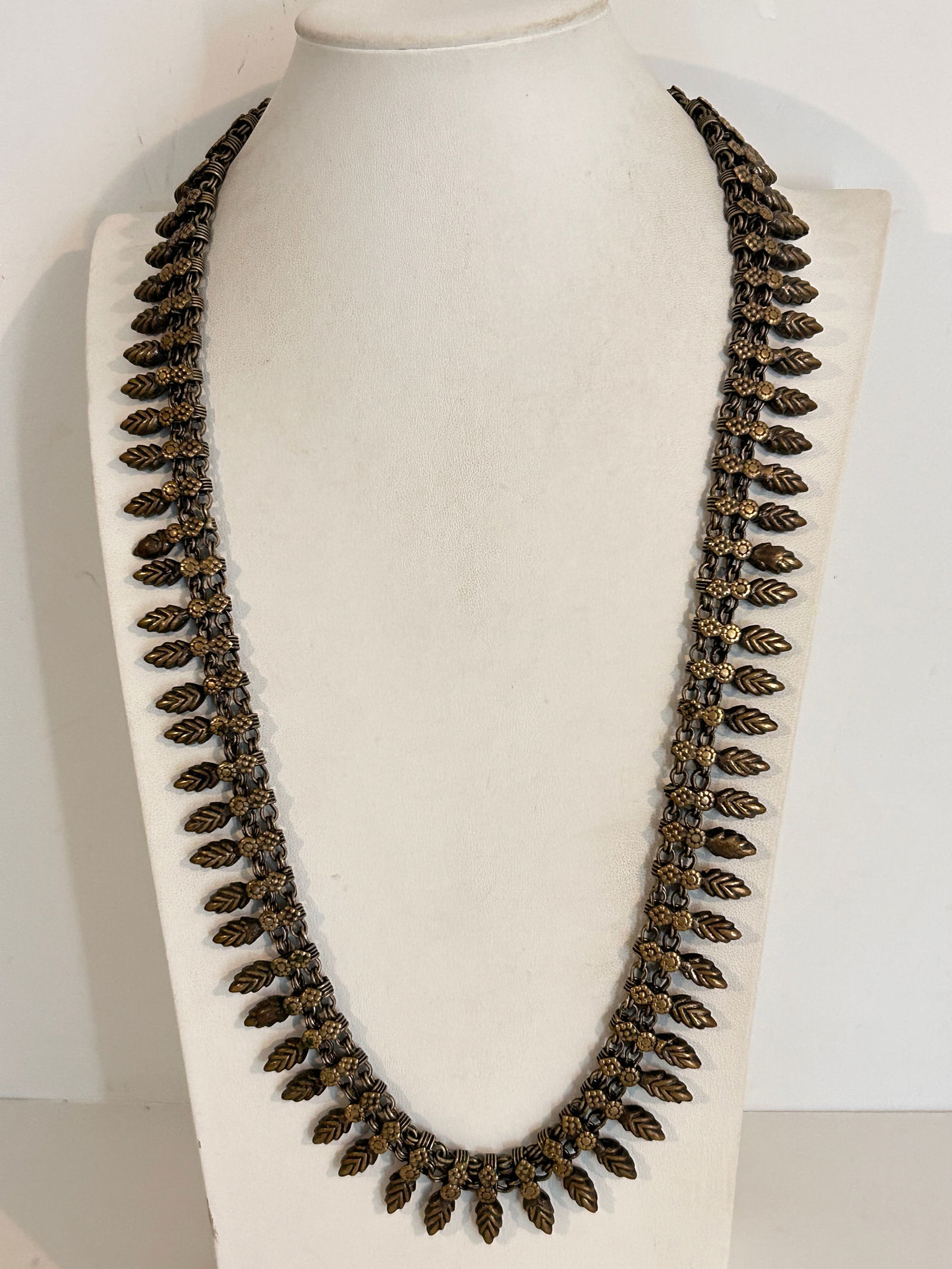 Vintage Tribal 1900S Brass Necklace Sz 29" (1 of 6)