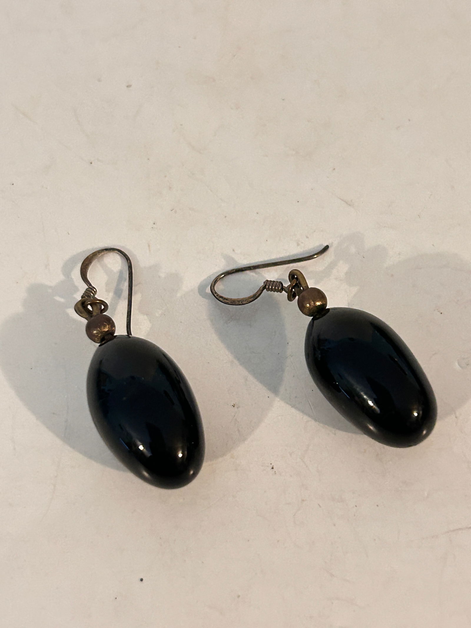 Vintage Sterling Silver Onyx Earrings (1 of 4)