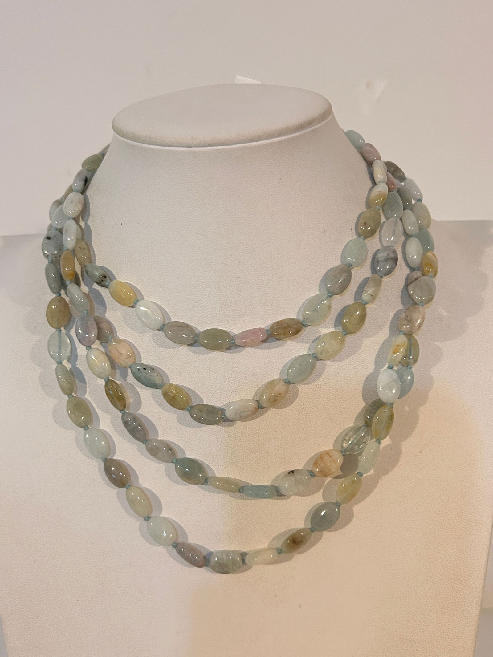 Vintage Tourmaline flat bead Necklace 62": Vintage Tourmaline flat bead Necklace 62" Please view all photos as they are part of the description and condition of this Item, Feel free to contact me with questions or picture requests! Used Item A