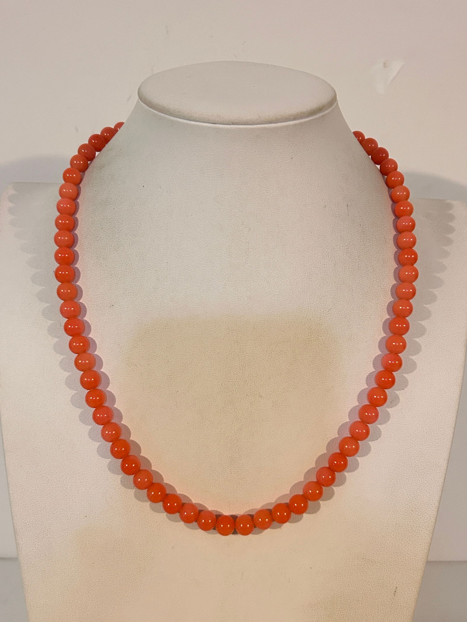 Vintage pink glass bead Necklace 21" (1 of 5)