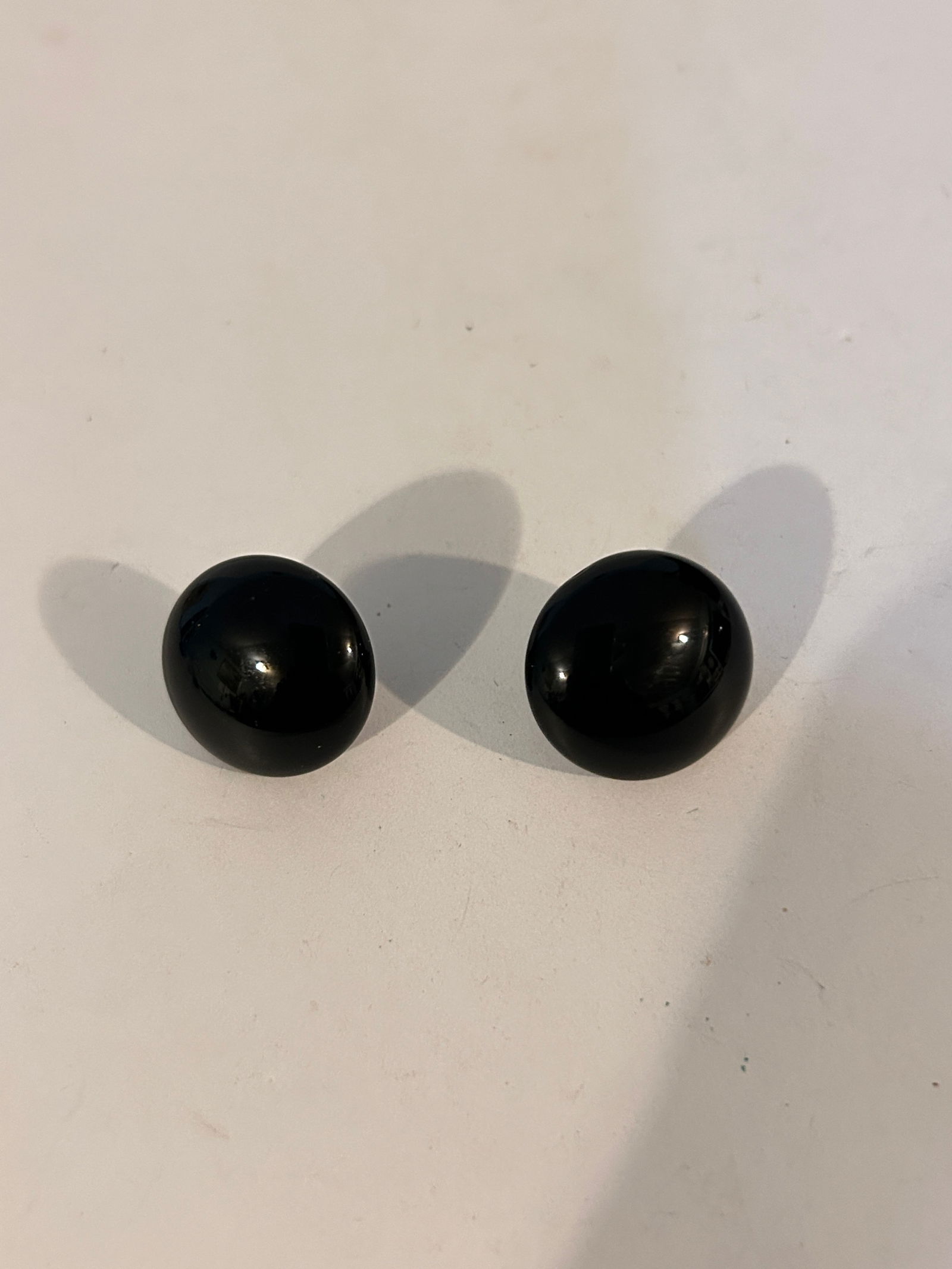 Vintage black glass post Earrings (1 of 4)