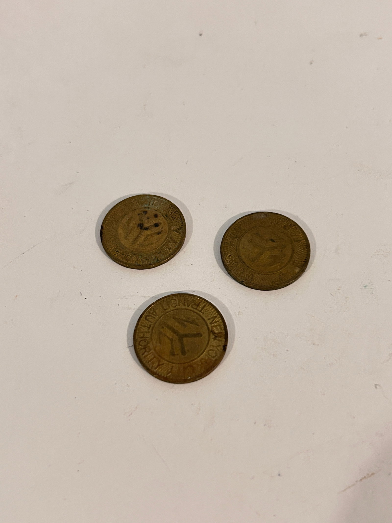 3 Vintage New York Transit Authority Tokens: 3 Vintage New York Transit Authority Tokens Please view all photos as they are part of the description and condition of this Item, Feel free to contact me with questions or picture requests! Used Item