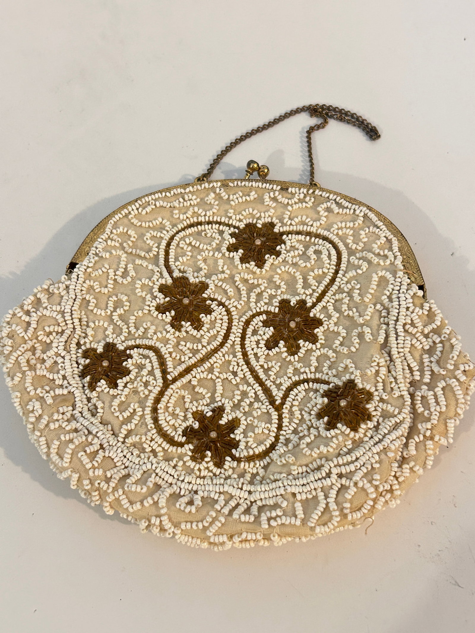 Antique Hand Beaded Evening Bag Clutch Purse (1 of 4)