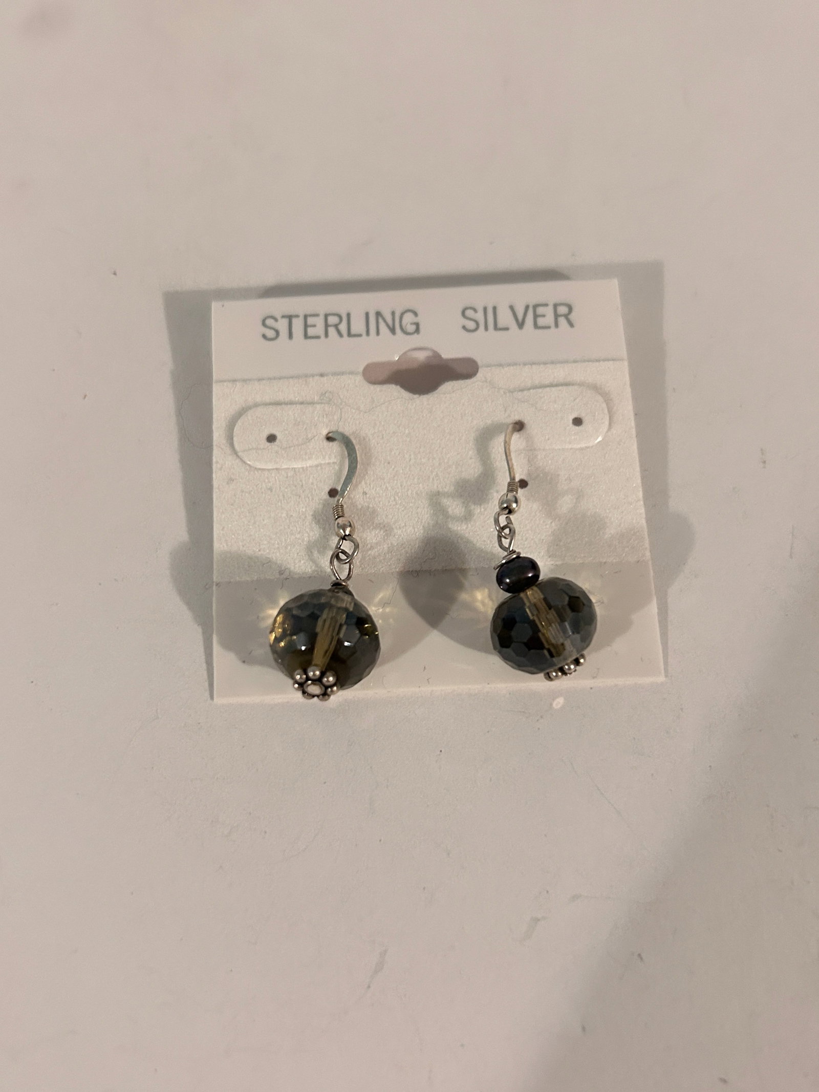 Vintage Sterling Silver Crystal Earrings: Vintage Sterling Silver Crystal Earrings Please view all photos as they are part of the description and condition of this Item, Feel free to contact me with questions or picture requests! Used Item AS
