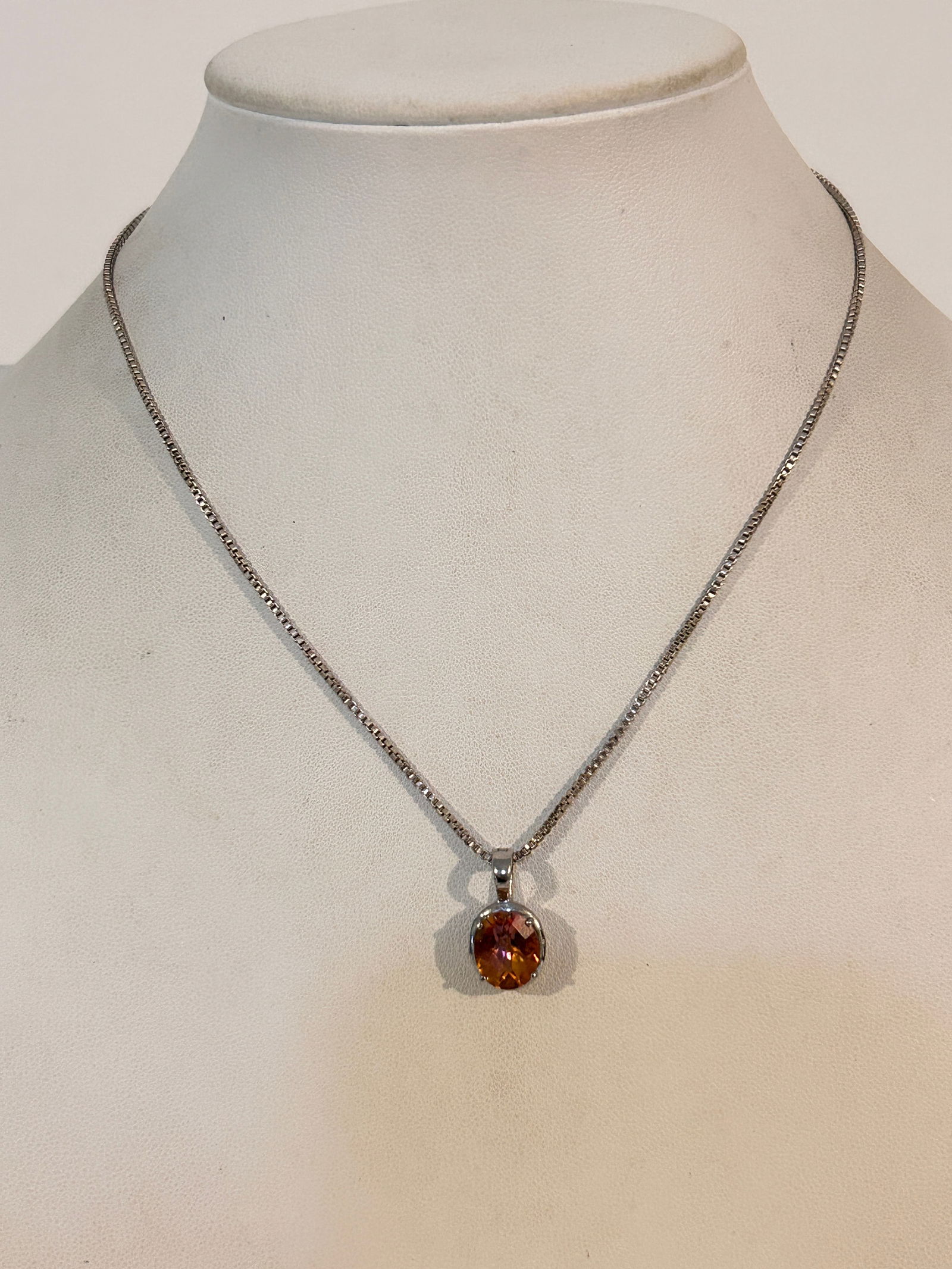 Vintage Sterling Silver Tested Moissanite pendant Necklace 15": Vintage Sterling Silver Tested Moissanite pendant Necklace 15" Please view all photos as they are part of the description and condition of this Item, Feel free to contact me with questions or picture