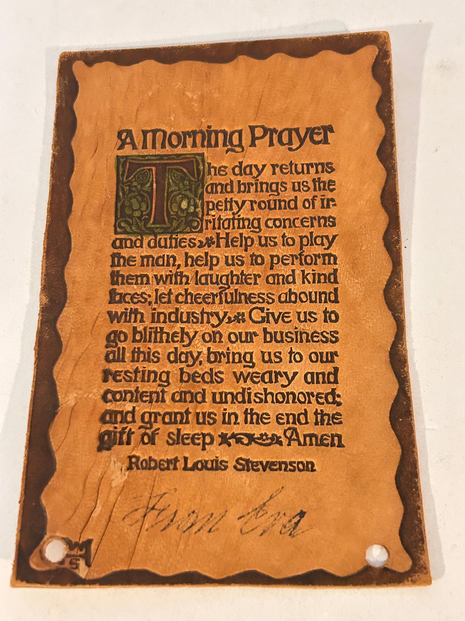 Vintage Leather Post Card: Vintage Leather Post Card Please view all photos as they are part of the description and condition of this Item, Feel free to contact me with questions or picture requests! Used Item AS IS