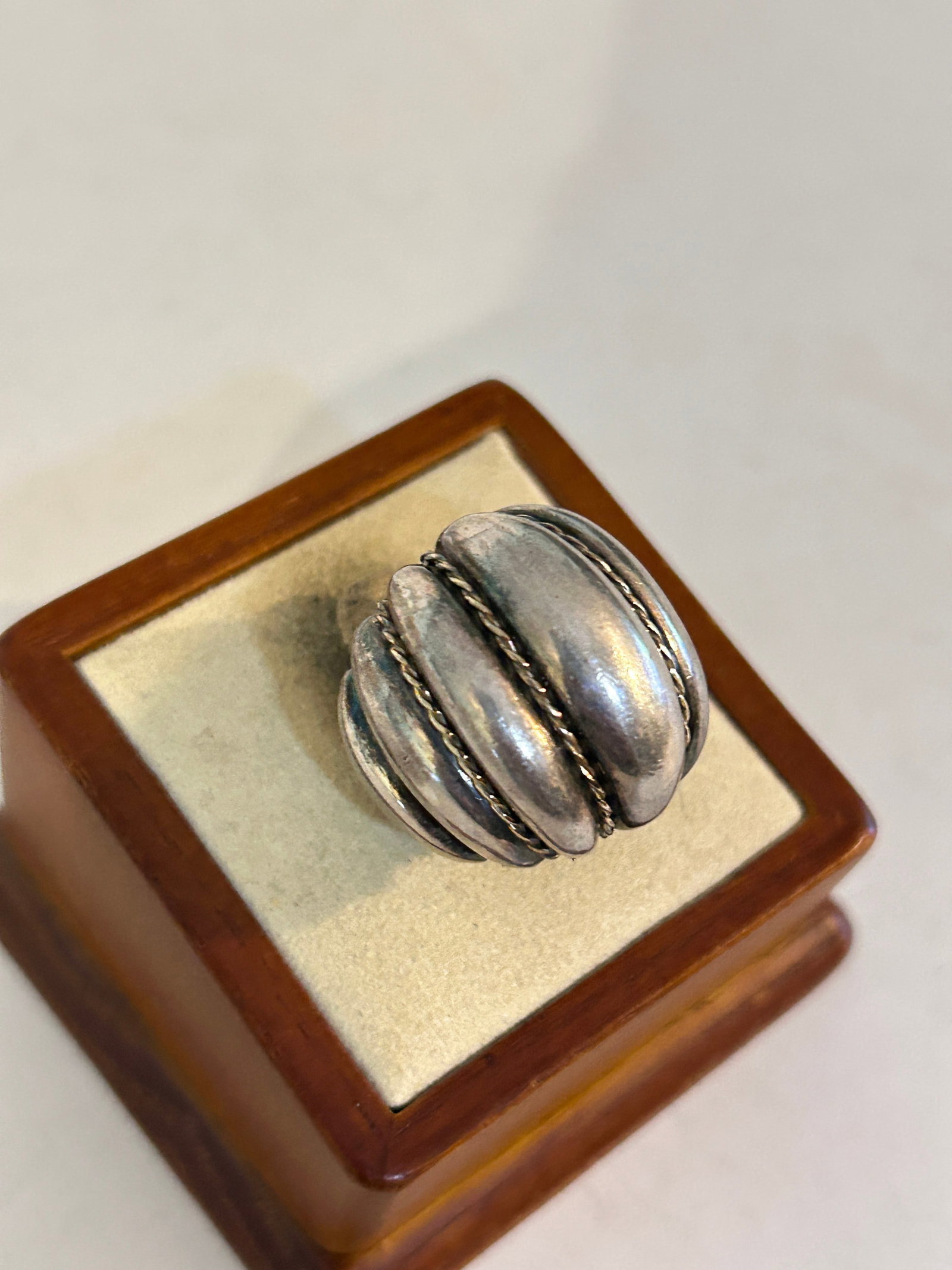 Charles Krypell Sterling Silver & 14K Wired Gold Modernist Ring sz 6 13 Grams (1 of 5)