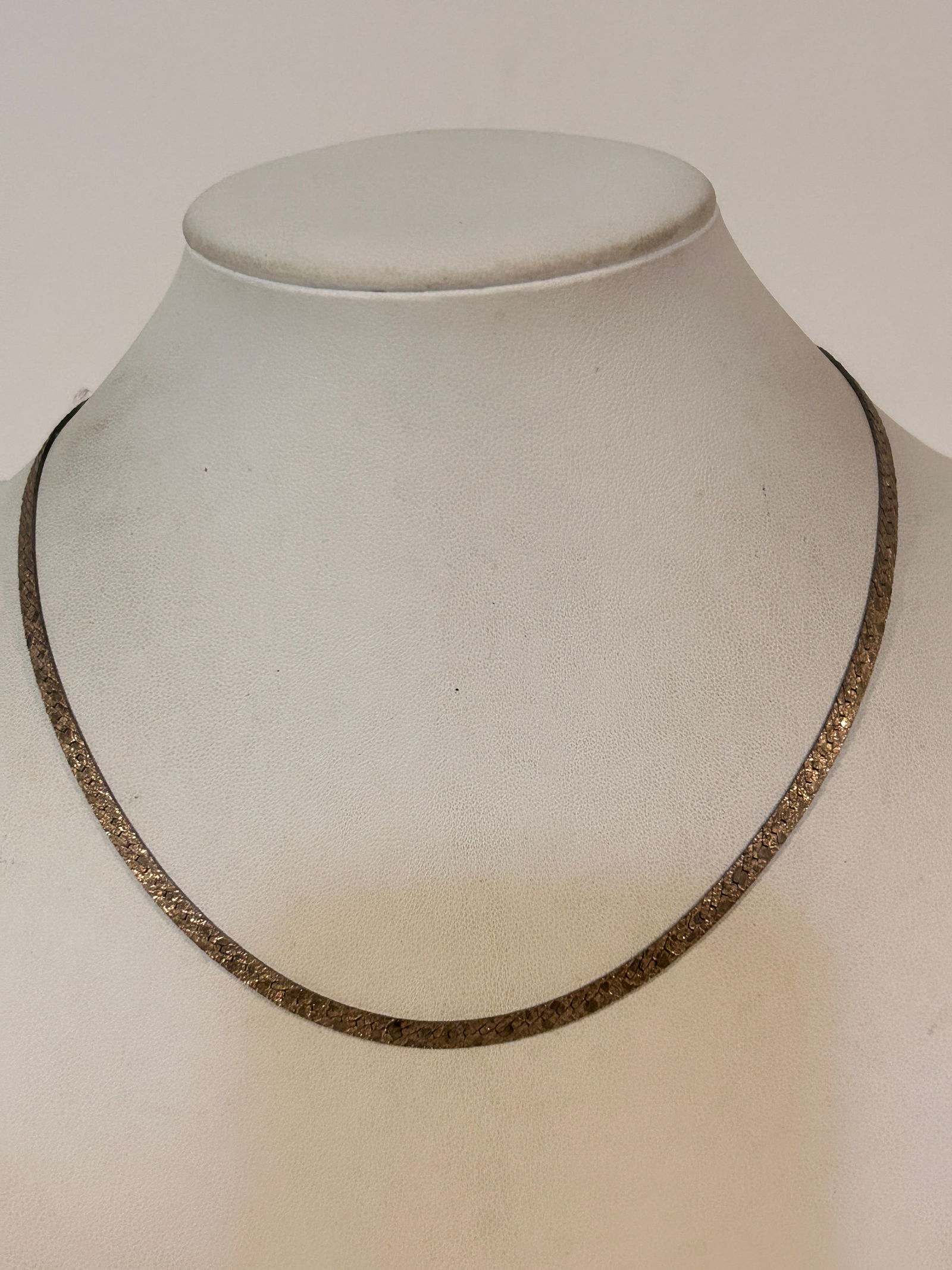 Vintage Sterling Silver flat Necklace sz 16" 11 grams Please view all photos as they are part of (1 of 5)