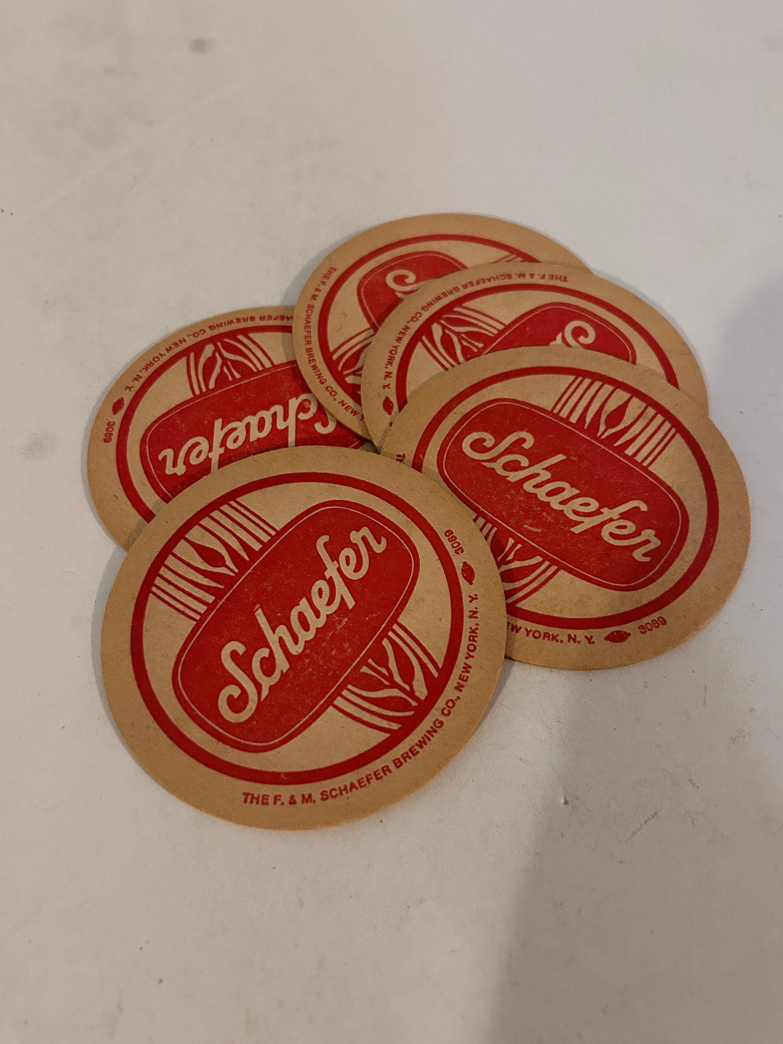5 Vintage Schaefer Beer Coasters (1 of 3)