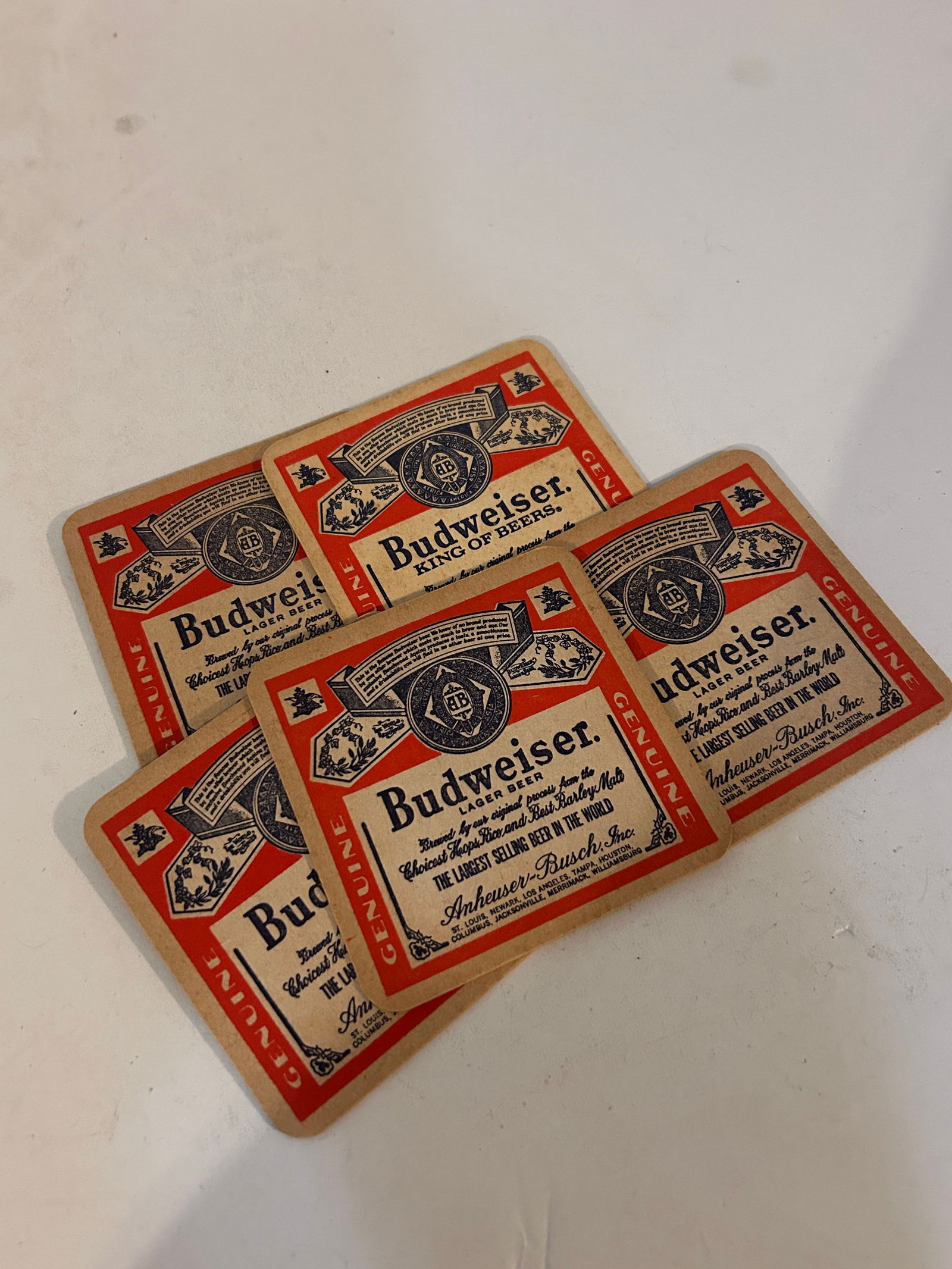5 Vintage Budweiser Beer Coasters (1 of 5)