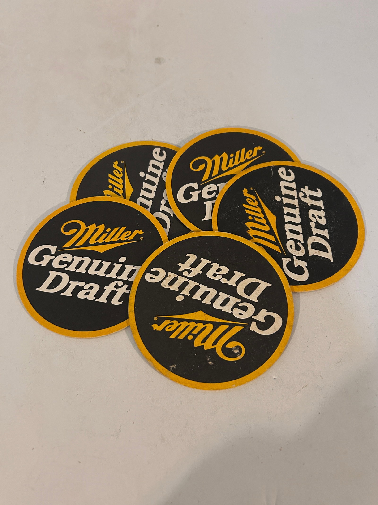 5 Vintage Miller Genuine Draft Beer Coasters (1 of 4)