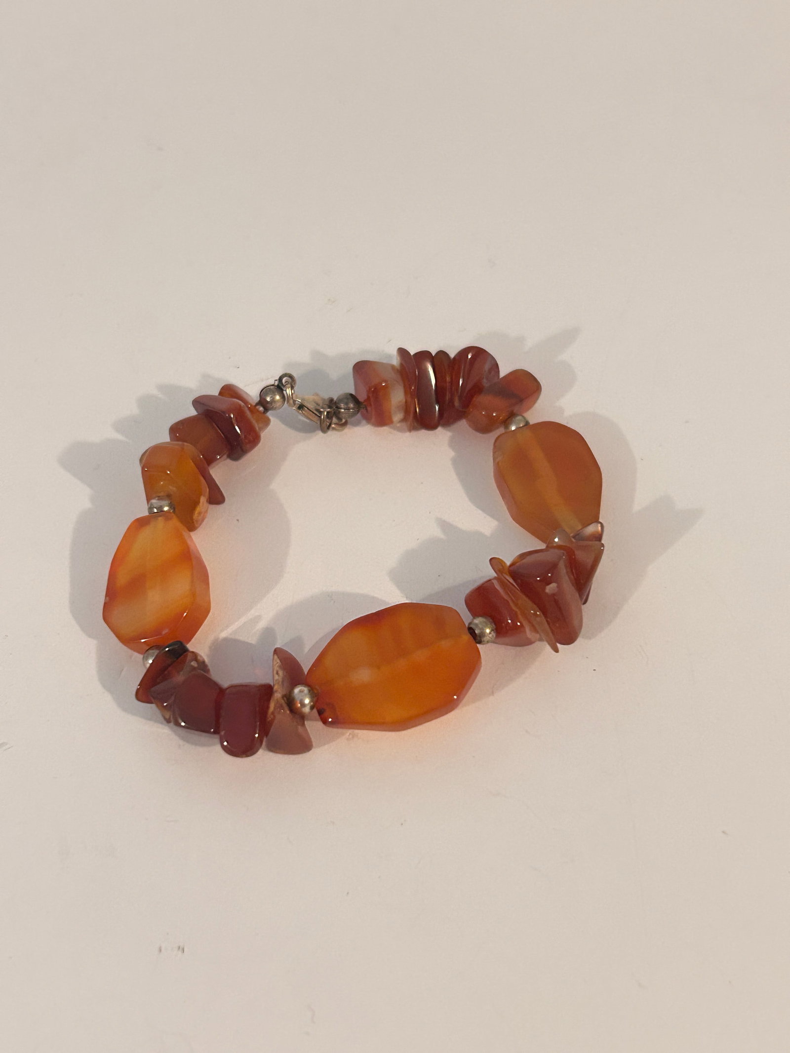 Vintage Sterling Silver Gem Stone Bracelet 7" (1 of 4)