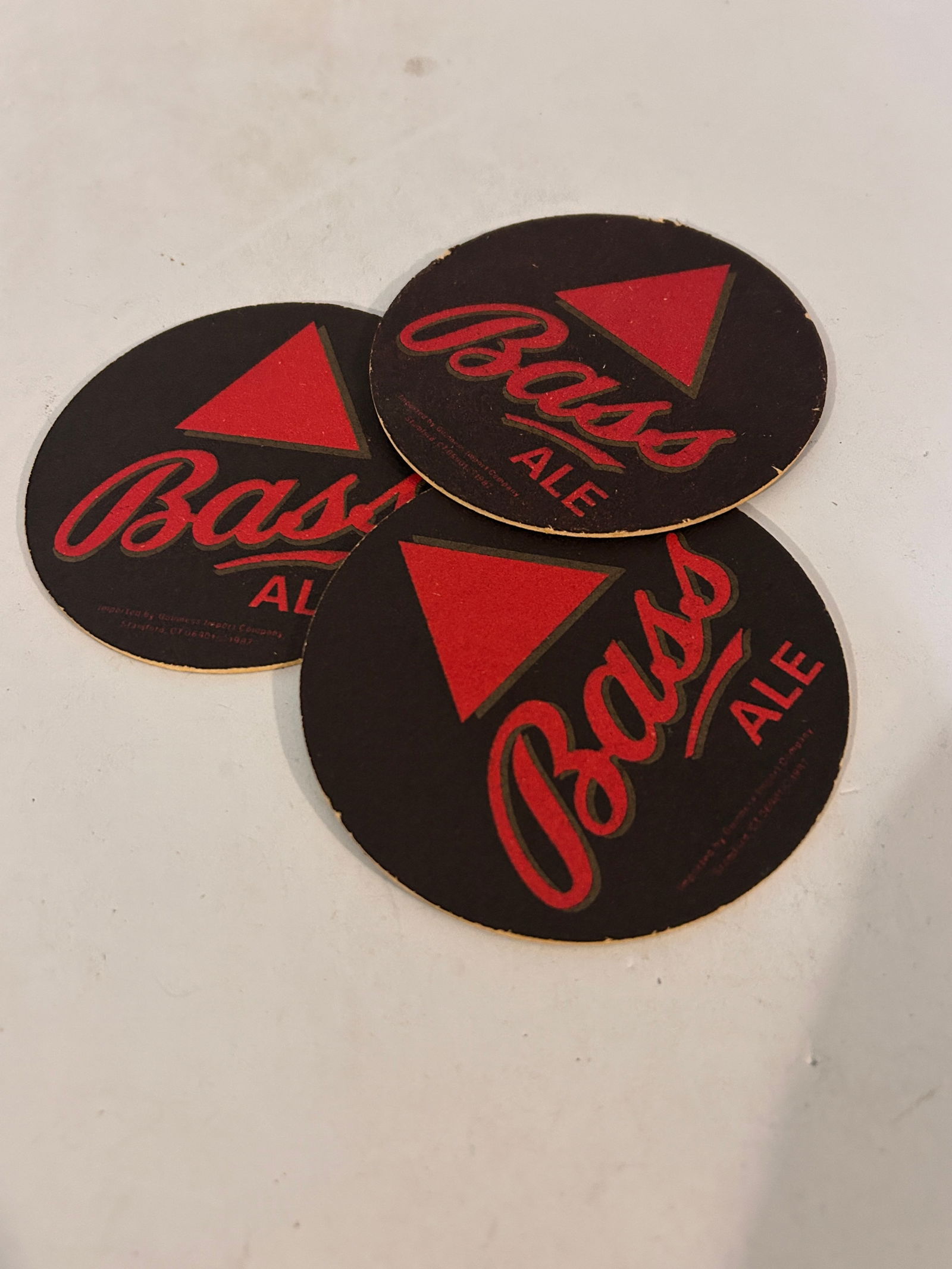 5 Vintage Bass Beer Coasters: 5 Vintage Bass Beer Coasters Please view all photos as they are part of the description and condition of this Item, Feel free to contact me with questions or picture requests! Used Item AS IS