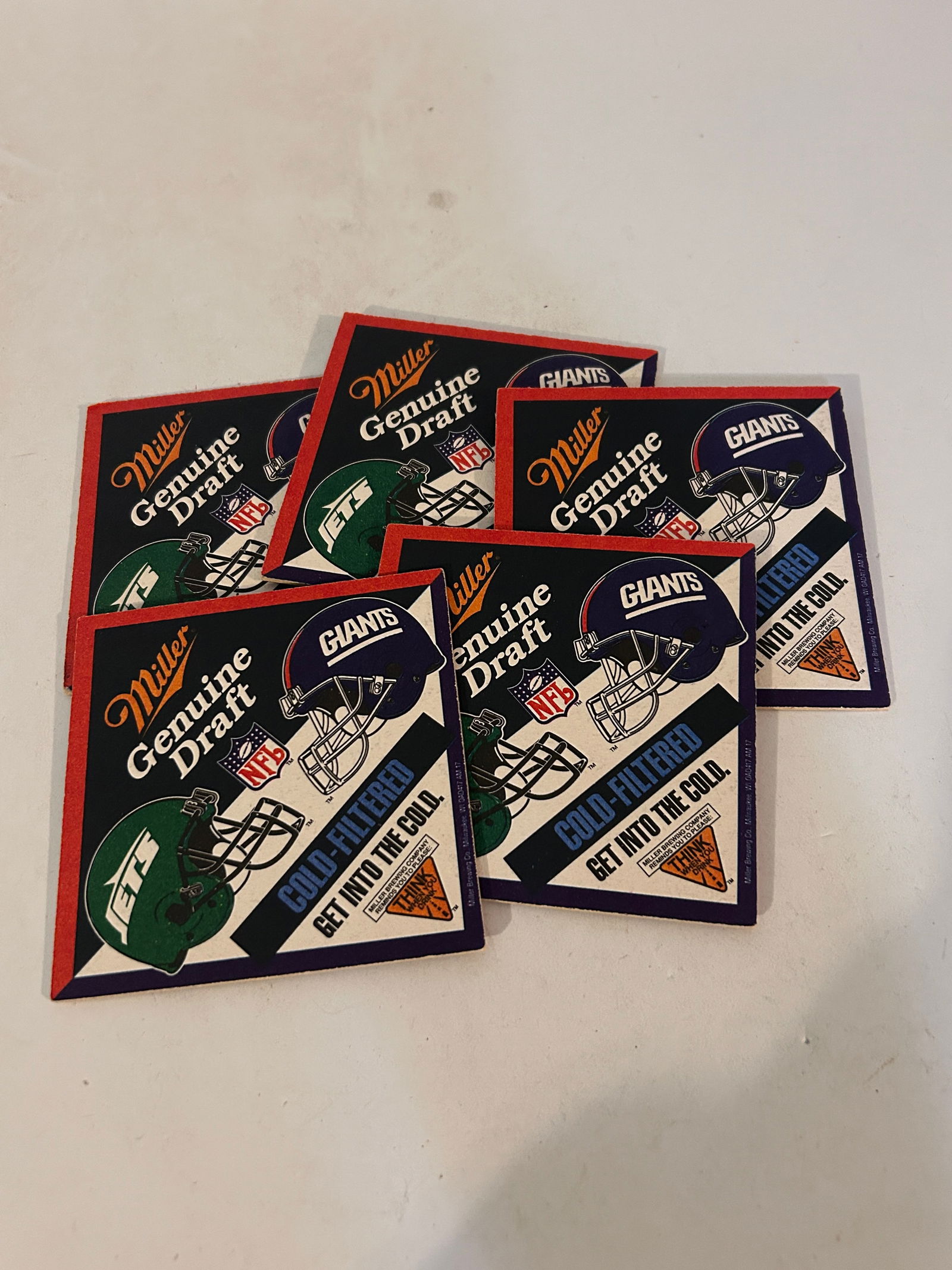 5 Vintage Miller Genuine Draft Beer Coasters: 5 Vintage Miller Genuine Draft Beer Coasters Please view all photos as they are part of the description and condition of this Item, Feel free to contact me with questions or picture requests! Used Ite