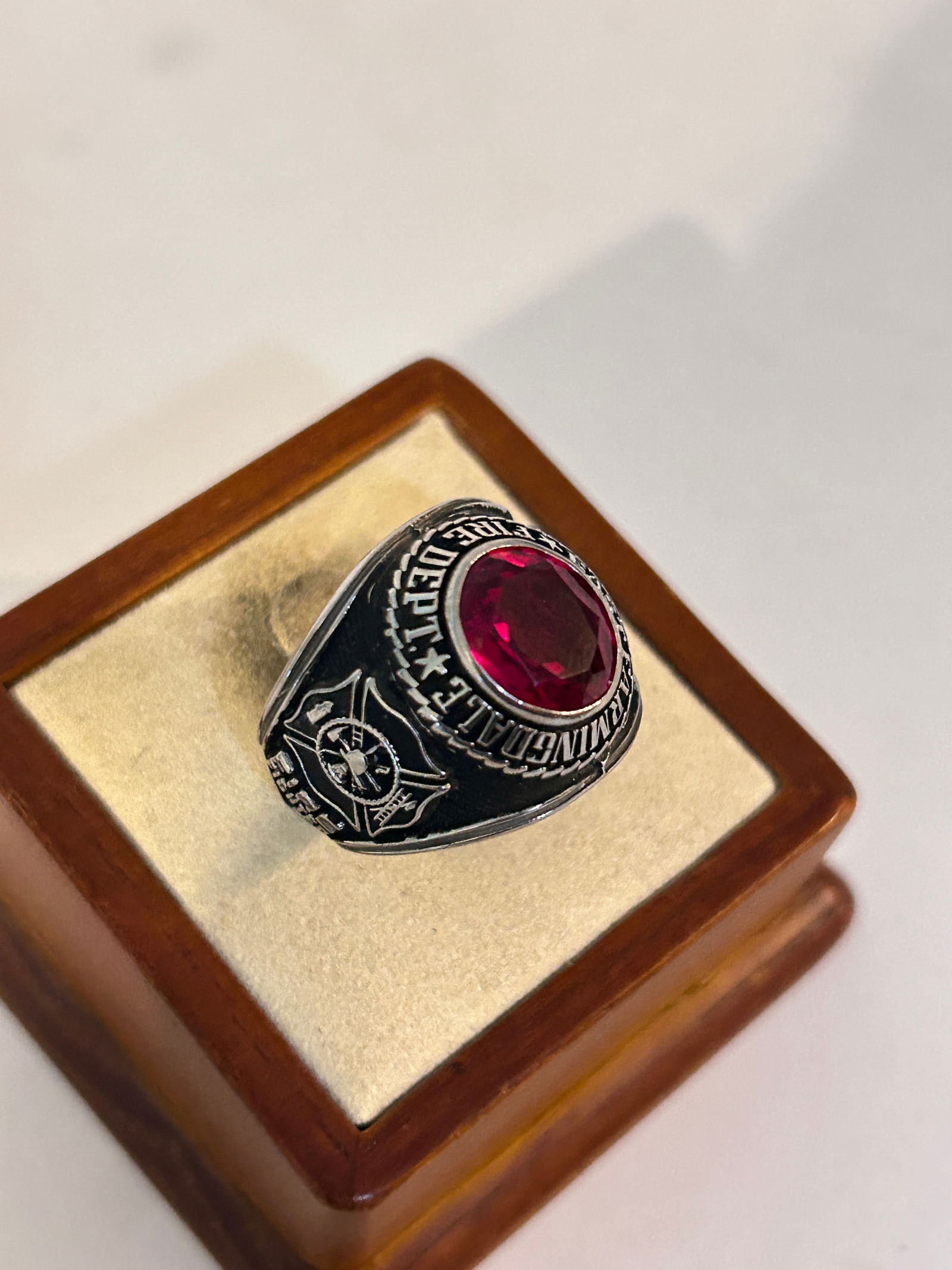 East Farmindale Fire Dept Ring sz 10 Stainless (1 of 5)