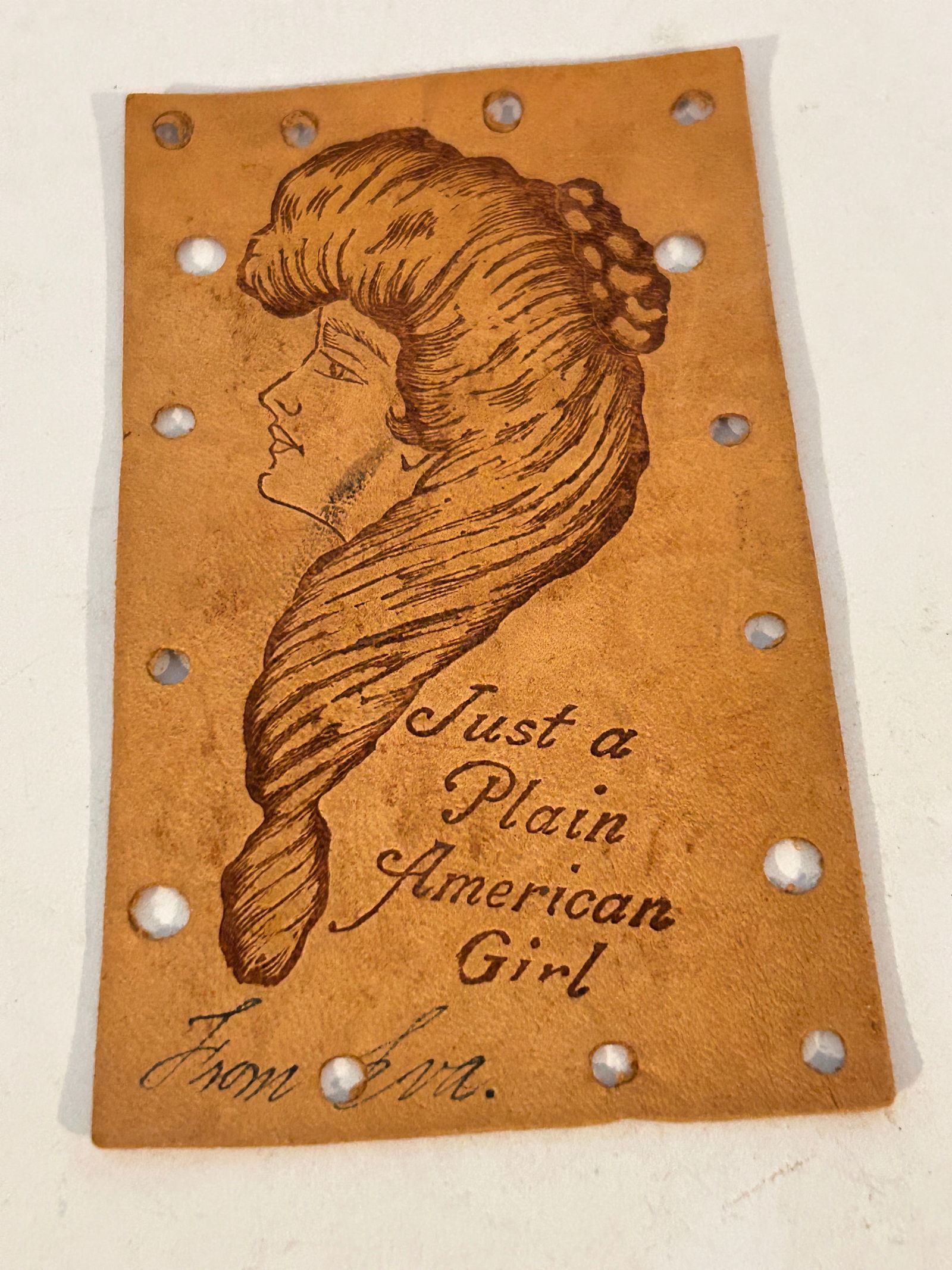 Vintage Leather Post Card: Vintage Leather Post Card Please view all photos as they are part of the description and condition of this Item, Feel free to contact me with questions or picture requests! Used Item AS IS