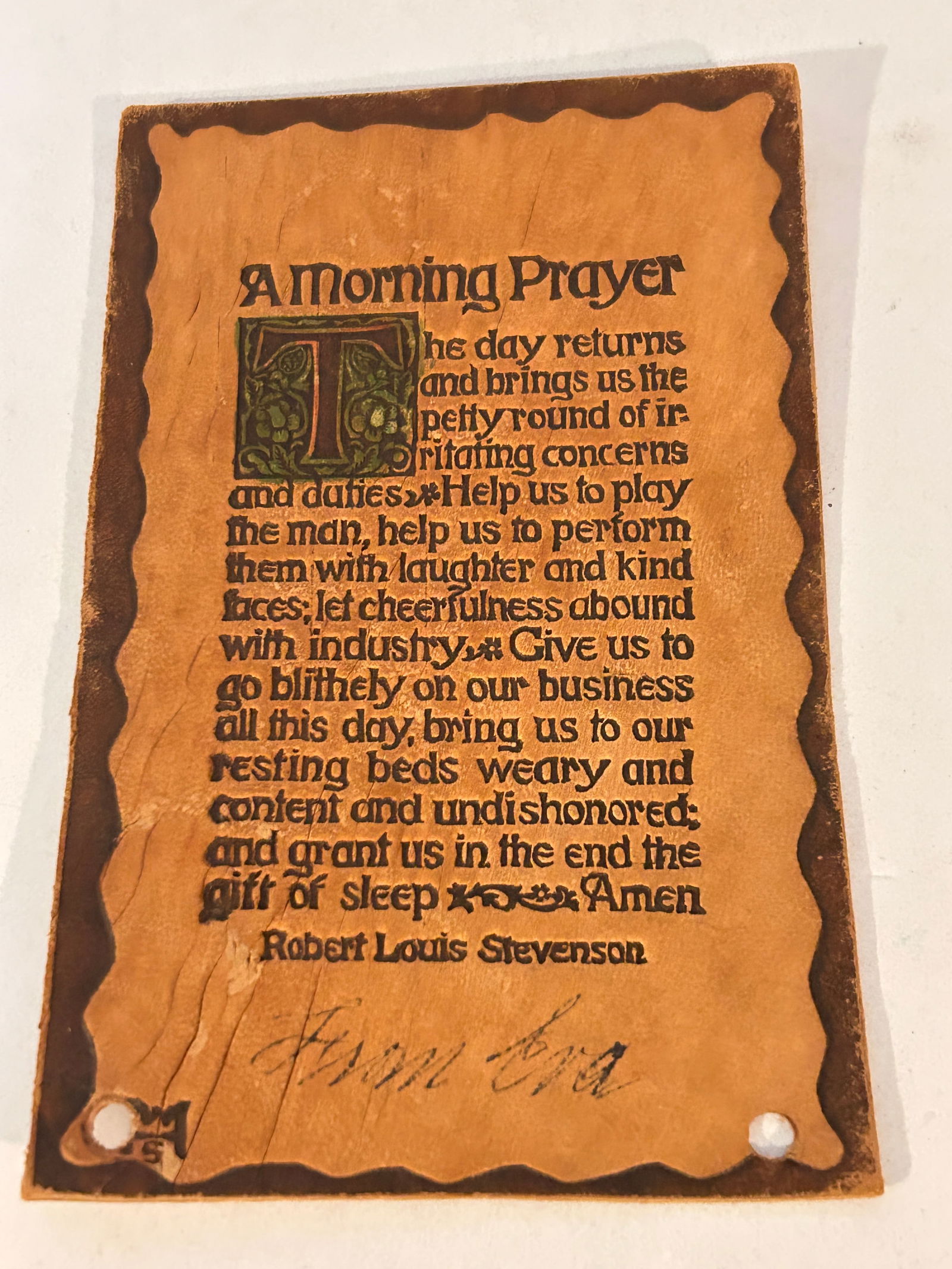 Vintage Leather Post Card: Vintage Leather Post Card Please view all photos as they are part of the description and condition of this Item, Feel free to contact me with questions or picture requests! Used Item AS IS