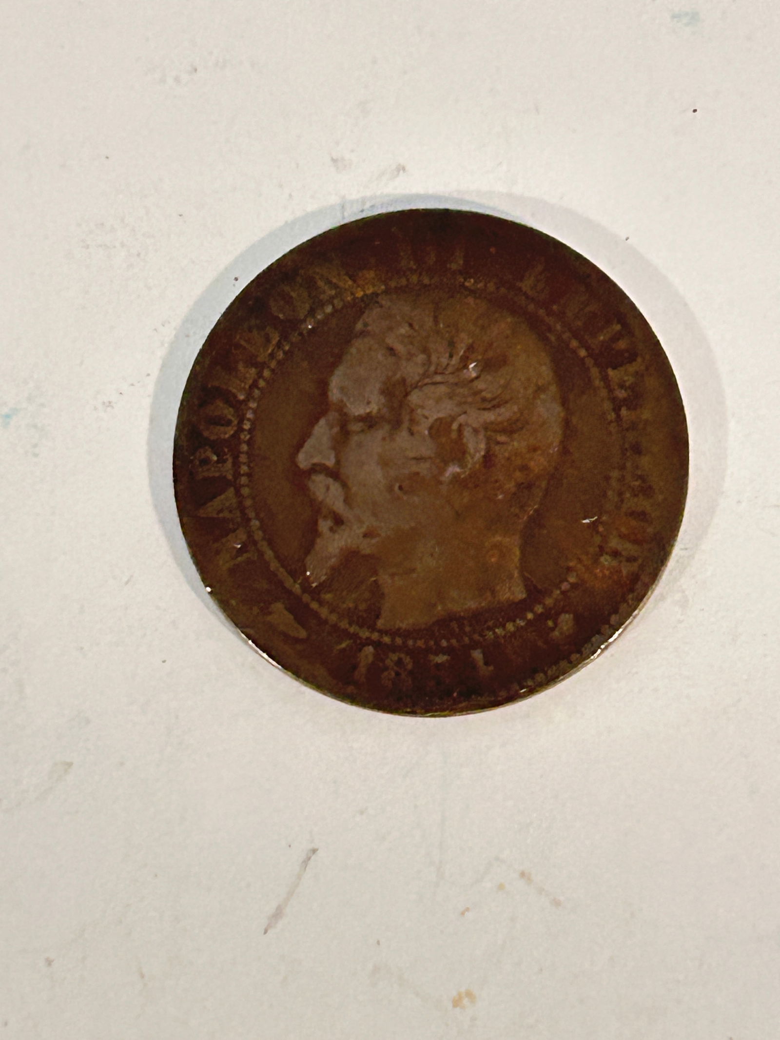 France Napoleon III Bronze 1854 5 Centimes Coin (1 of 3)