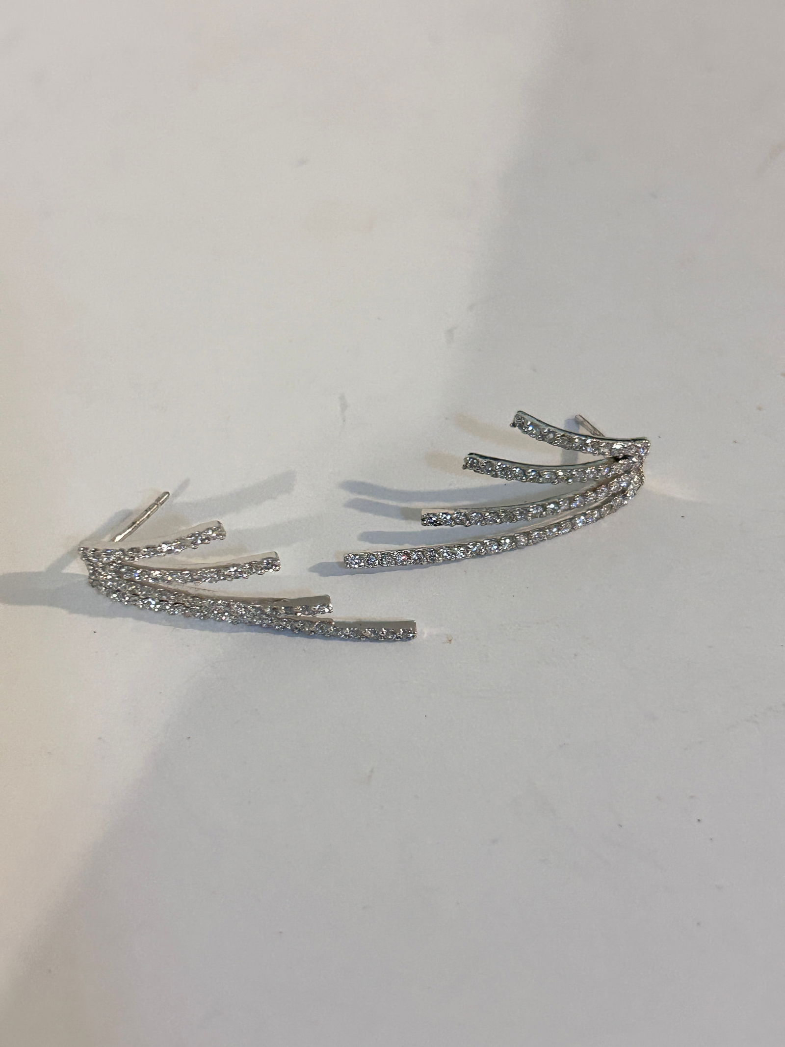 Vintage Sterling Silver rhinestone Earrings no backs (1 of 4)