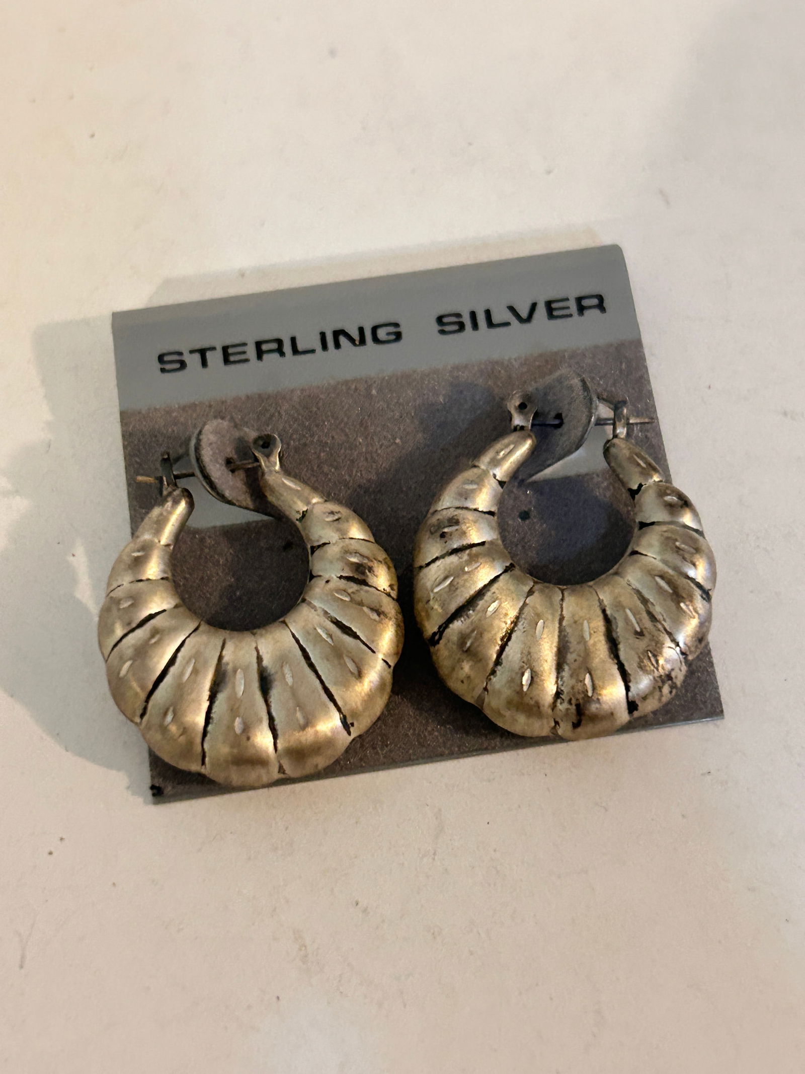 Vintage Sterling Silver Modernist Earrings 9 Grams (1 of 4)