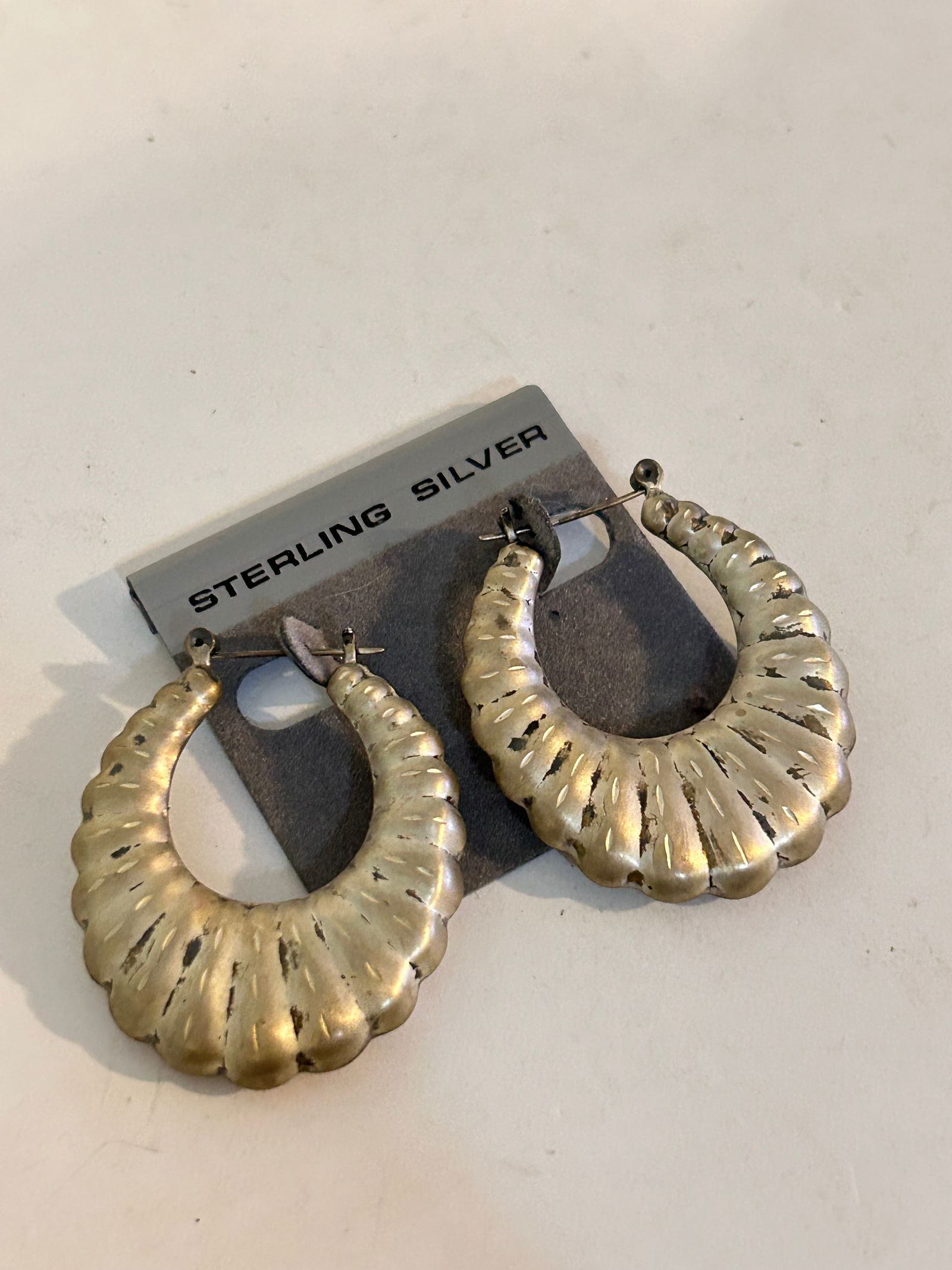 Vintage Sterling Silver Modernist Earrings 16 Grams (1 of 4)
