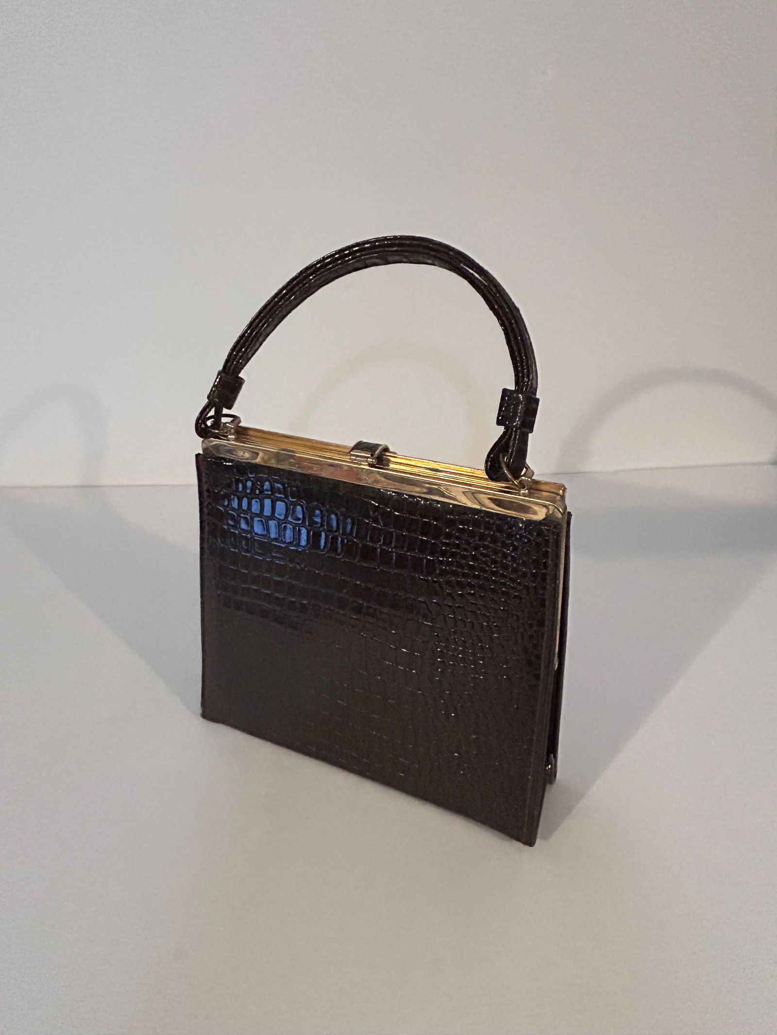 Vintage Jacklyn Brown Leather Hand Bag 9" X 8 1/2" X 2 1/2" (1 of 8)