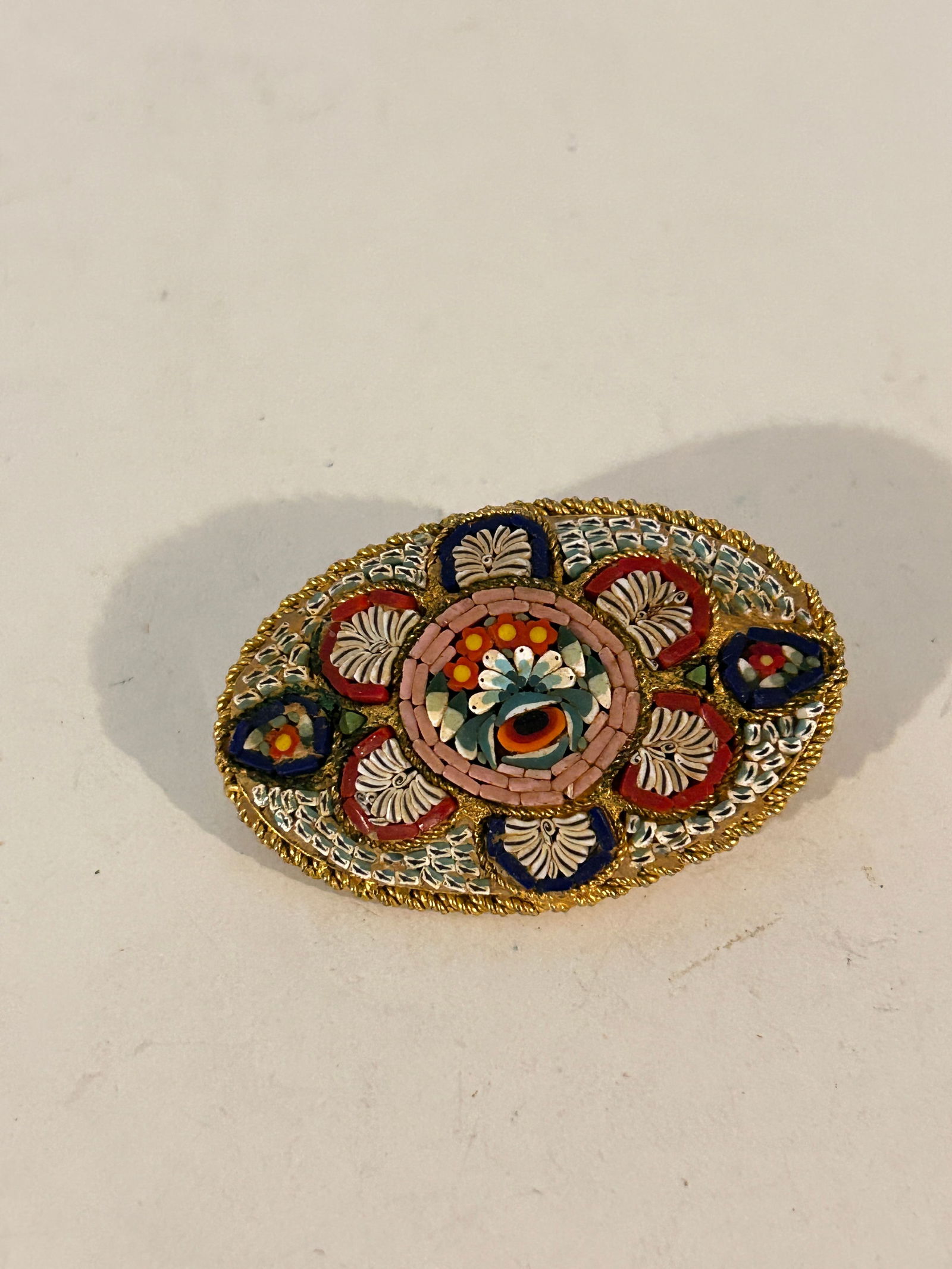 Vintage Micro Mosaic Brooch Millefiori Venice Italy 2" (1 of 4)