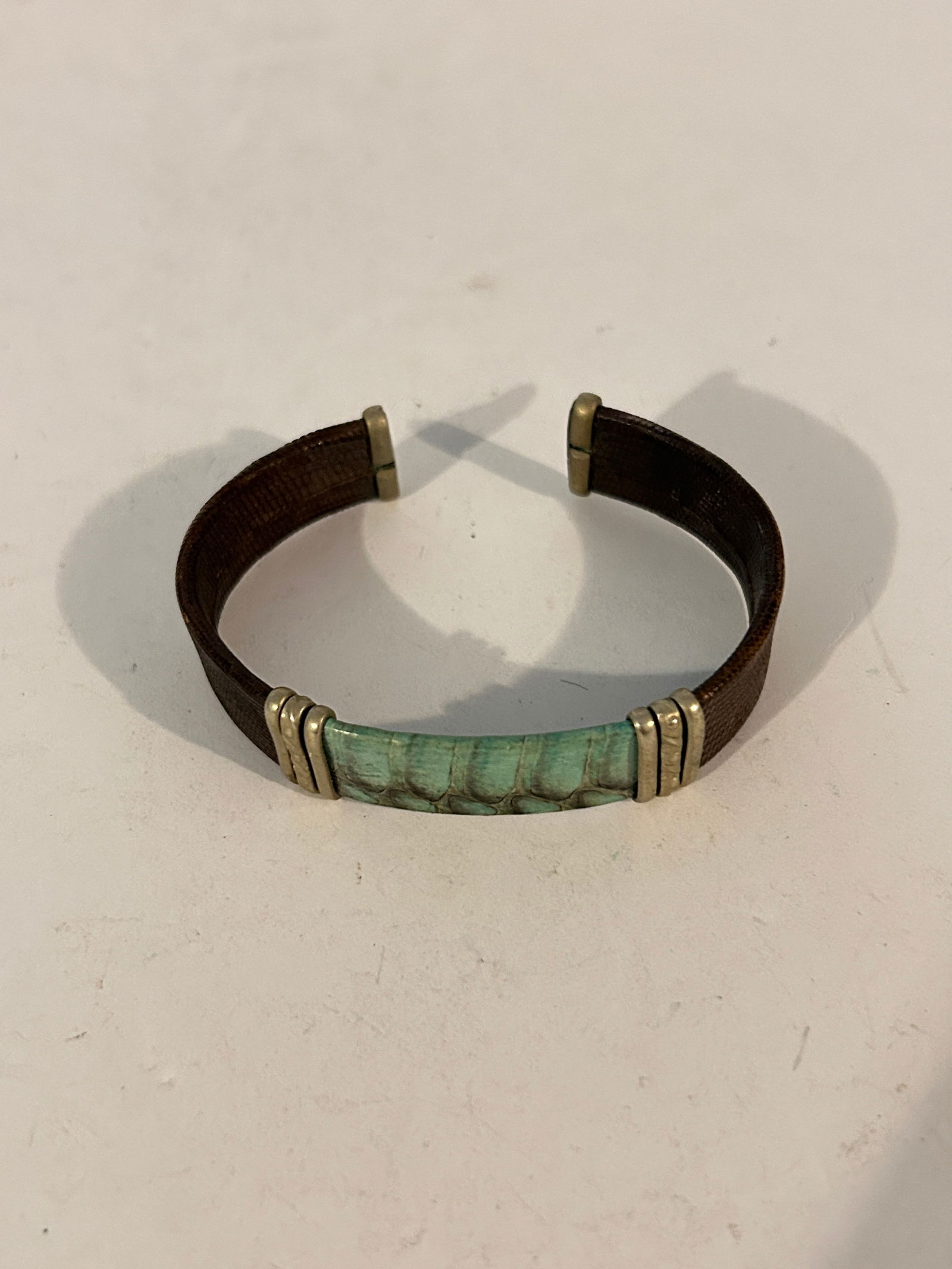 Vintage leather Bracelet 7" (1 of 4)