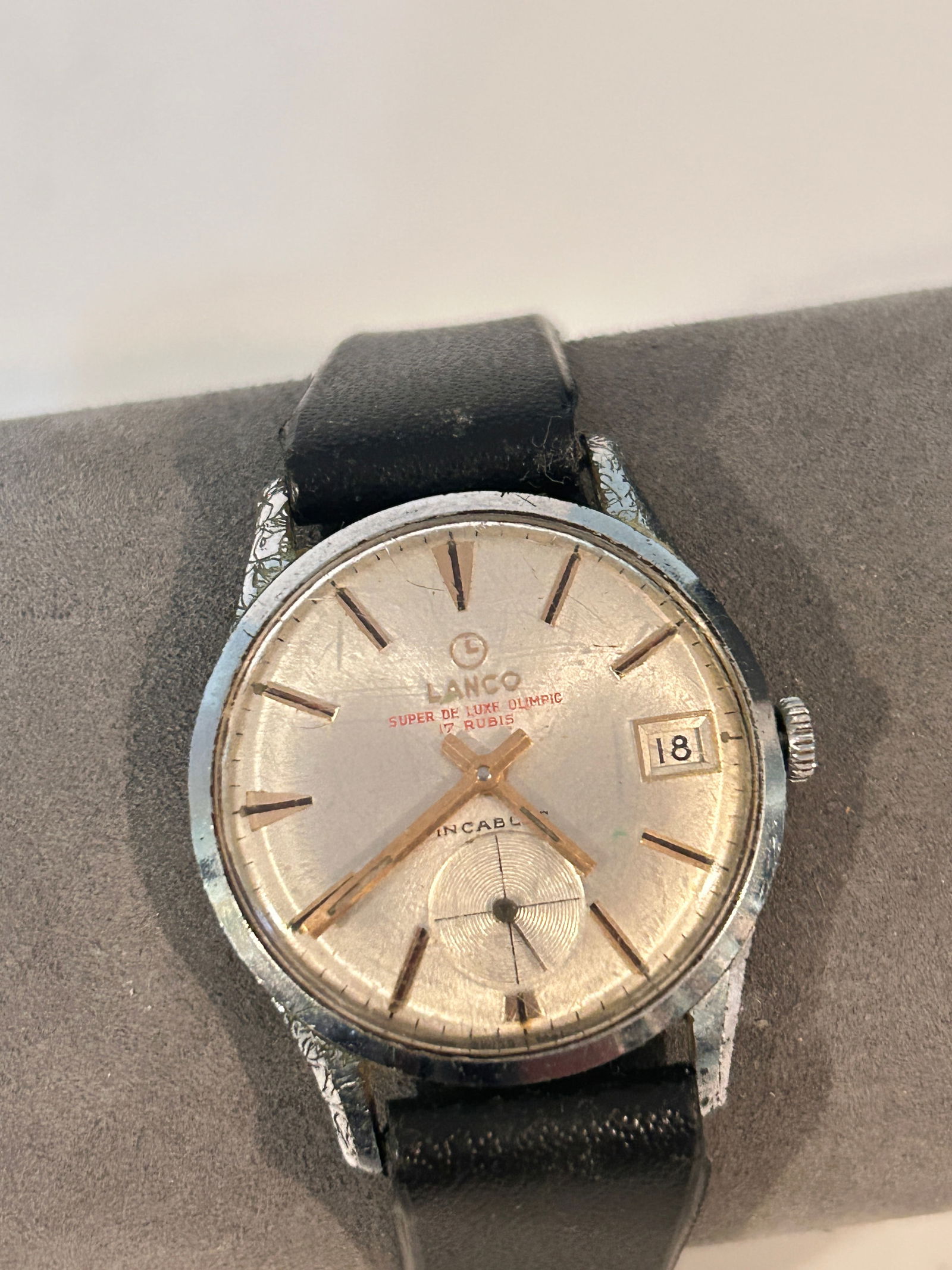 Vintage Lanco Super de Luxe 17 Rubis mech working Olympic Watch (1 of 5)