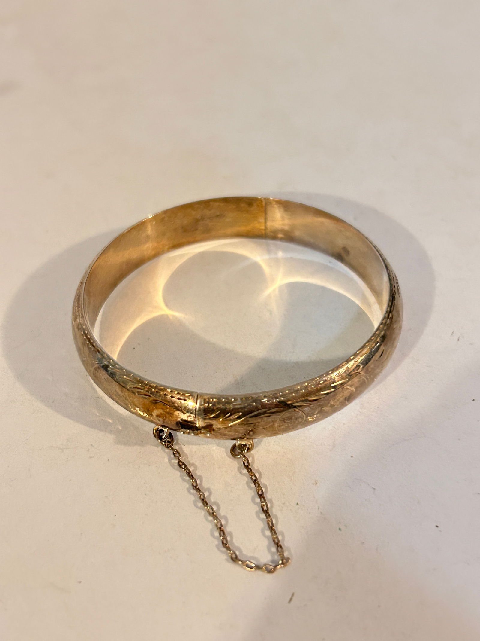 Vintage Sterling Silver etched wide hinged Bracelet 7" 16 grams (1 of 4)