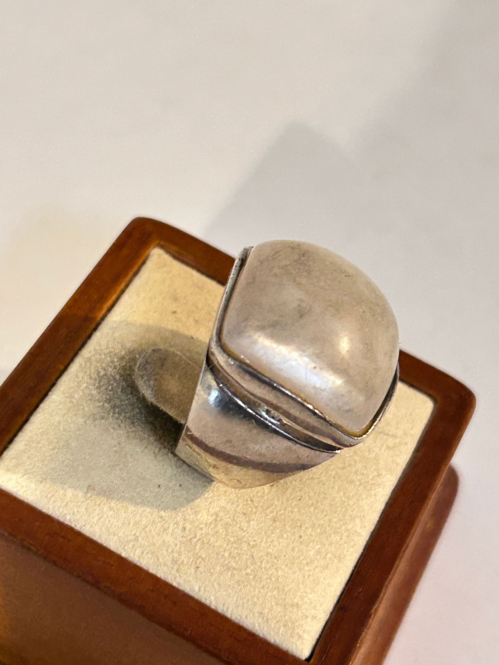 Vintage Sterling Silver lrg Modernist Ring sz 6 17 grams (1 of 5)