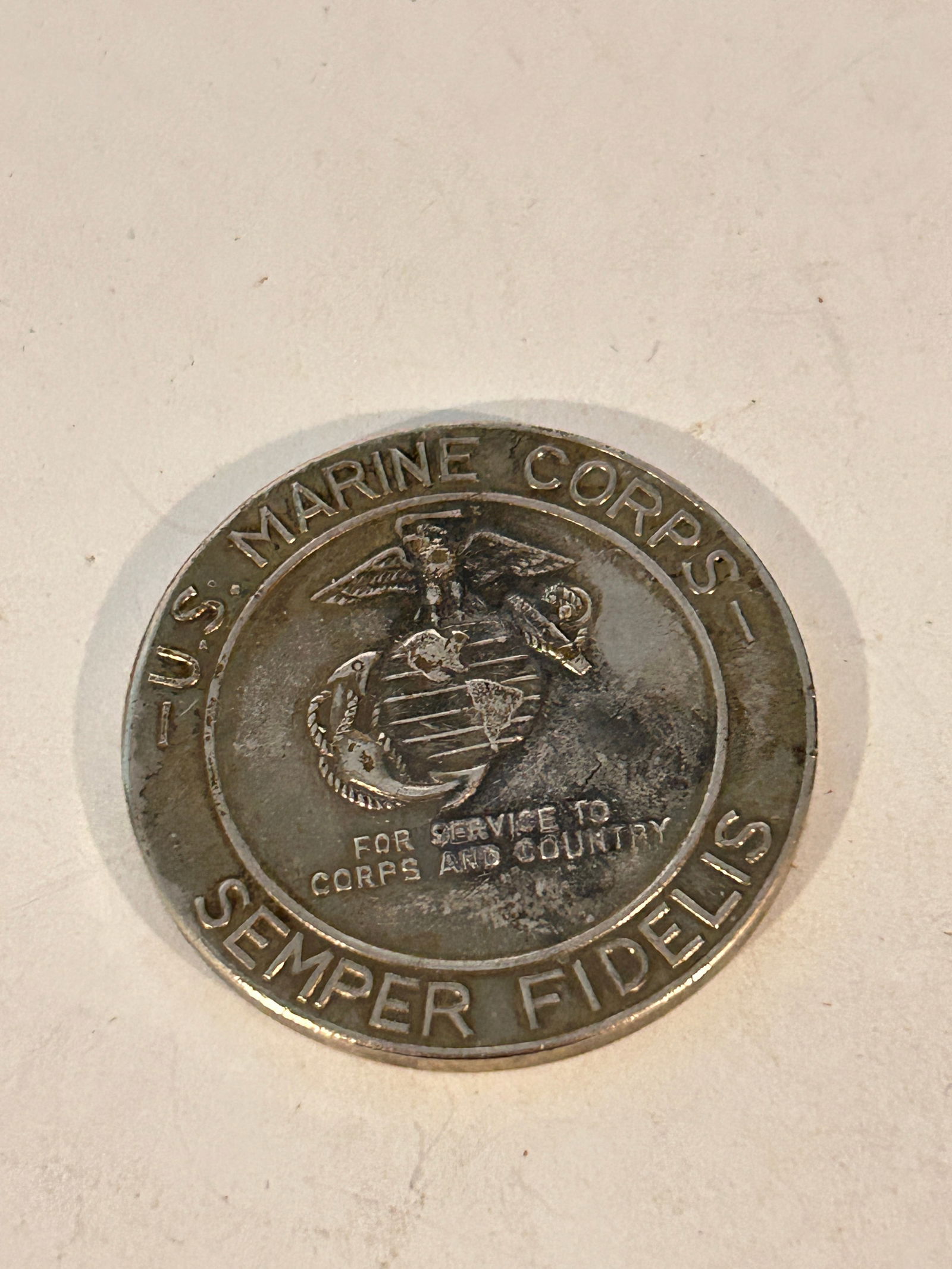 1st Marine Division Vietnam 1969 Silver Plated Bronze Marine Challenge Coin (1 of 5)