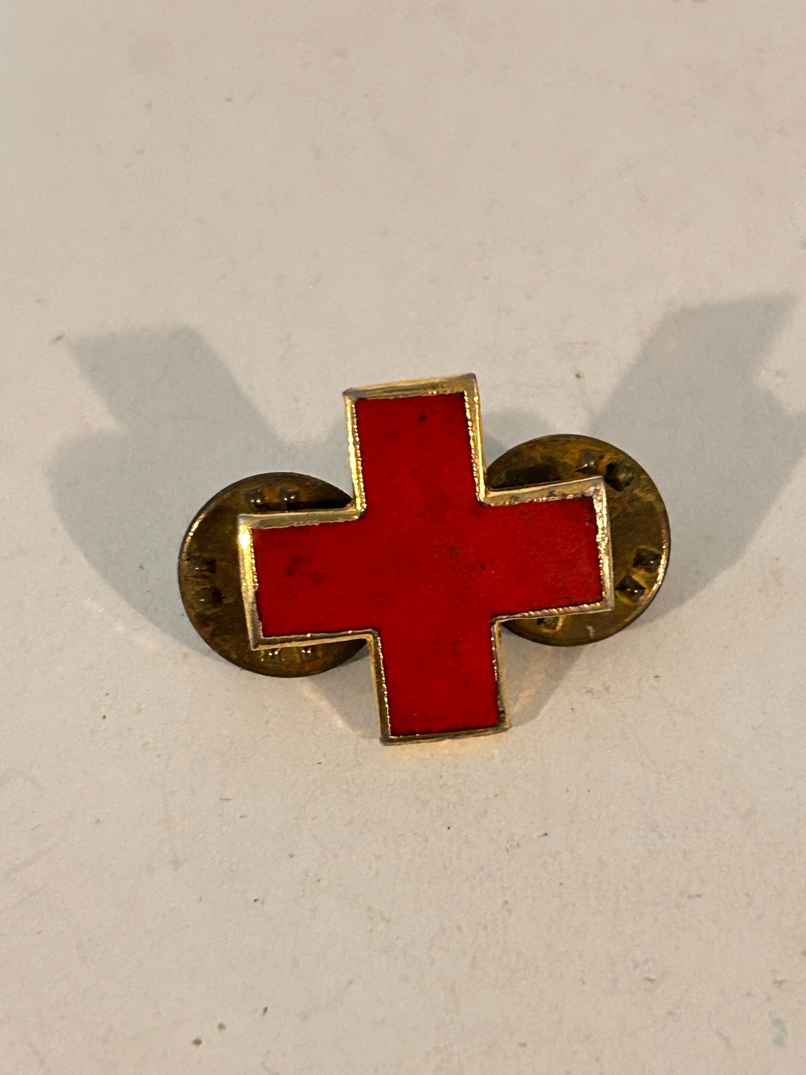 Vintage enamel Red Cross pin German Red Cross or French Red Cross (1 of 4)