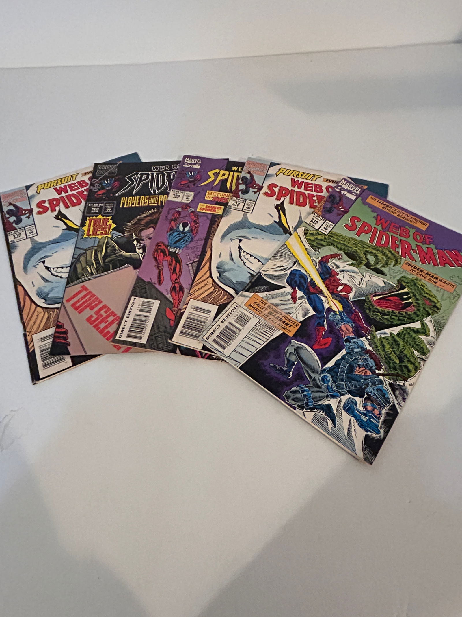 Vintage Lot Of 5 Web of Spider-Man Comic Books 110, 112, 120, 123, 112 (1 of 12)