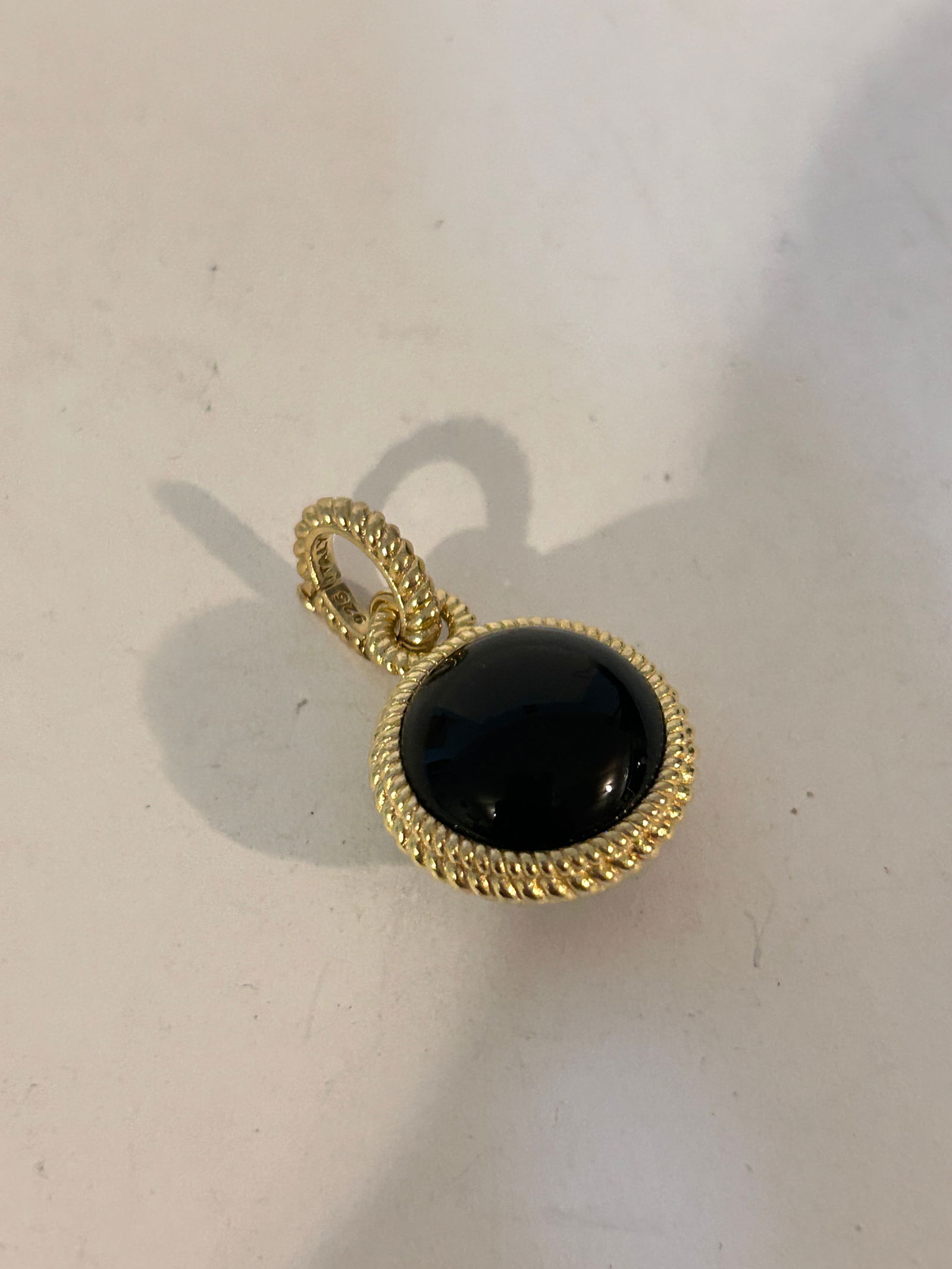 Judith Ripka JR Faceted Black Onyx Sterling Silver Pendant 9 Grams (1 of 4)