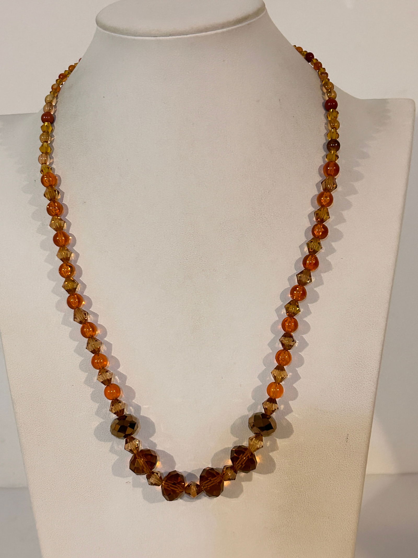 Vintage Austrian Crystal Bead heavy old Necklace 23" (1 of 5)