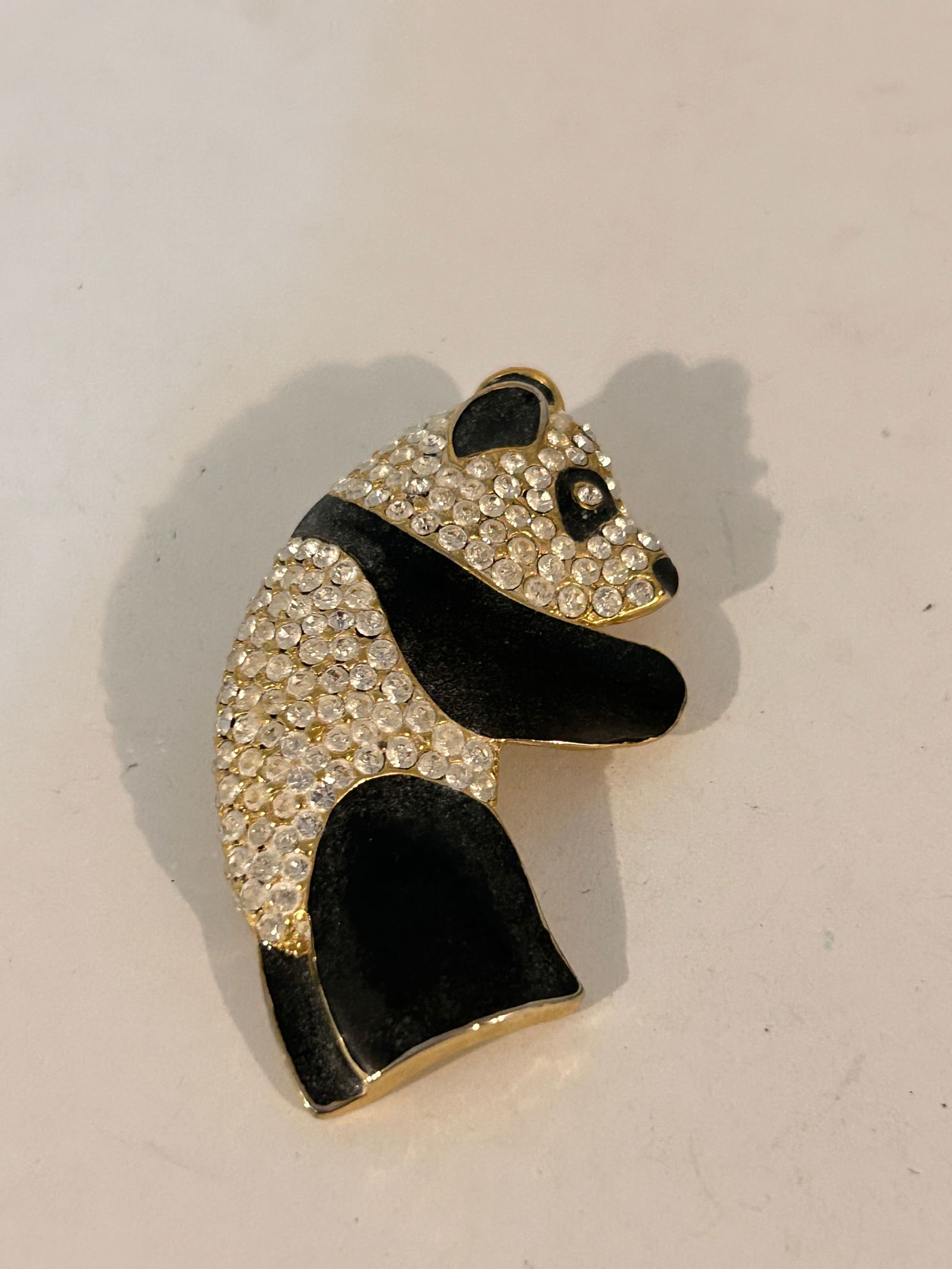 Old Panda Bear Brooch Swarovski Crystal (1 of 5)