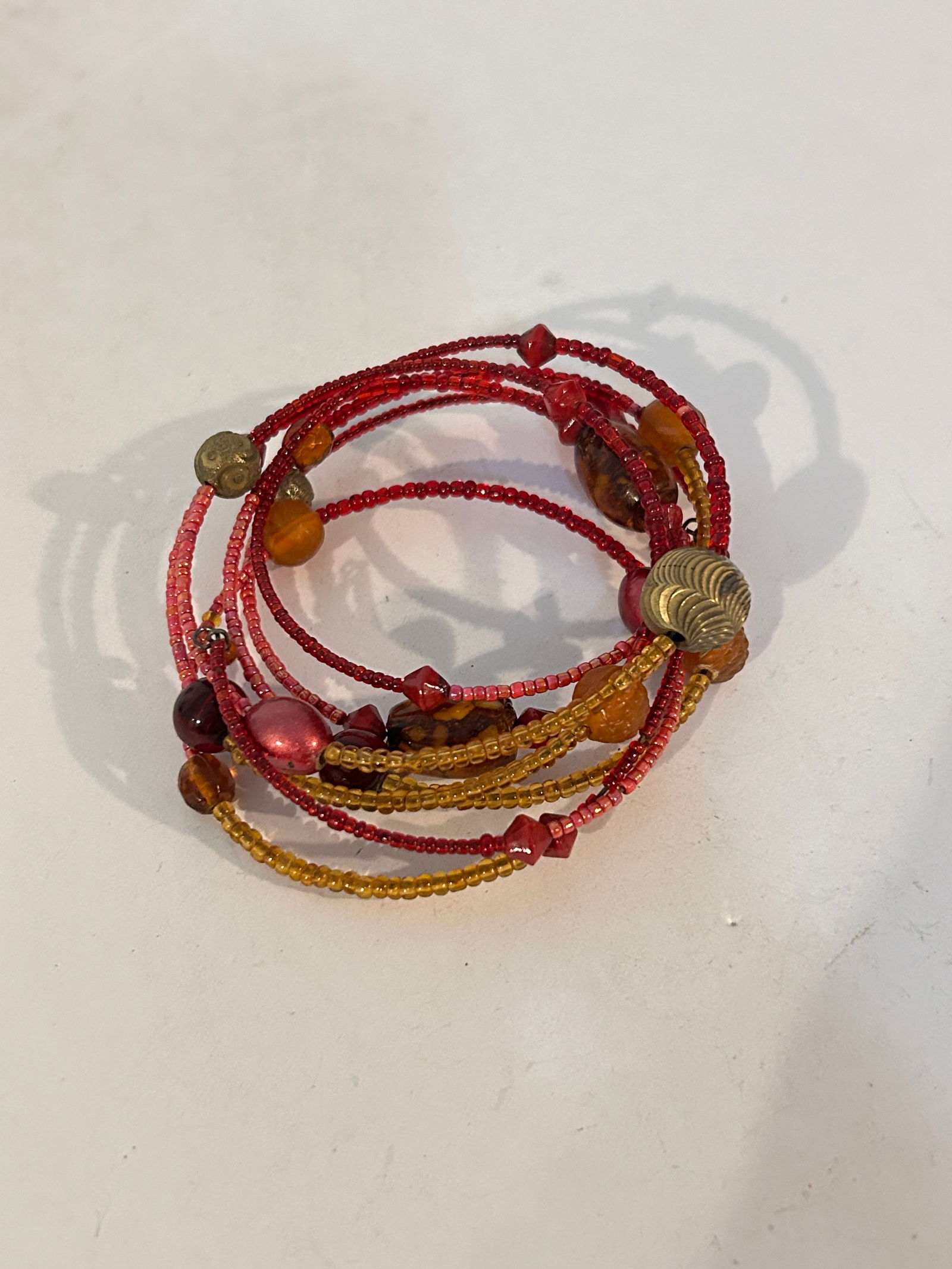 Beautiful Spiral Wrap Bracelet Beaded Multi Color strecth (1 of 4)