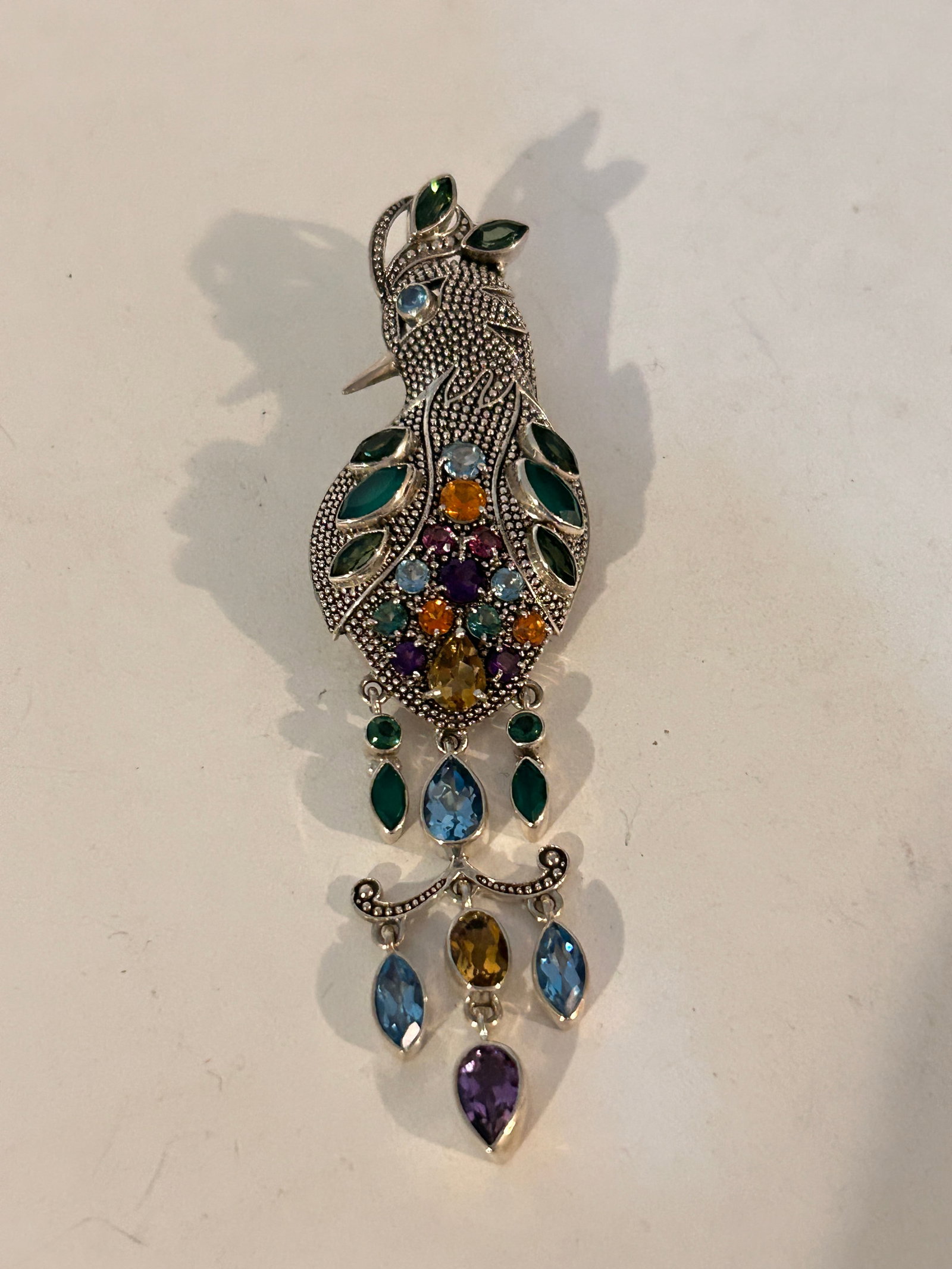 Nicky Butler 925 Sterling Silver Exotic Bird Brooch Pendant Pin Designer NB 18 Grams: Nicky Butler 925 Sterling Silver Exotic Bird Brooch Pendant Pin Designer NB 18 Grams Please view all photos as they are part of the description and condition of this Item, Feel free to contact me with