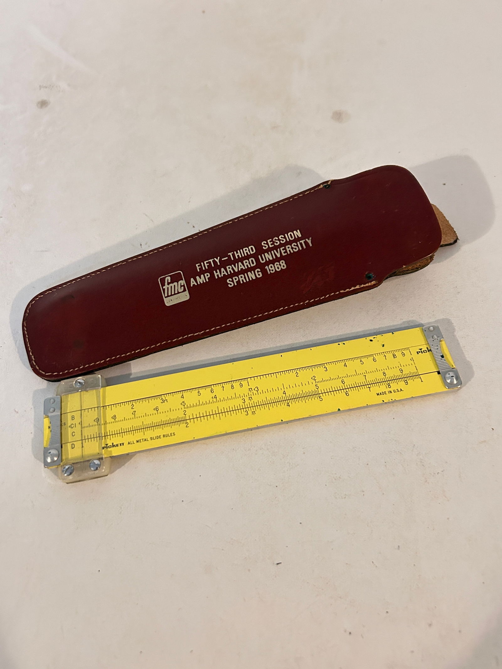 Vintage 1970 Harvard Pickett Slide Rule Model N 200 ES All Metal with Leather Case (1 of 6)