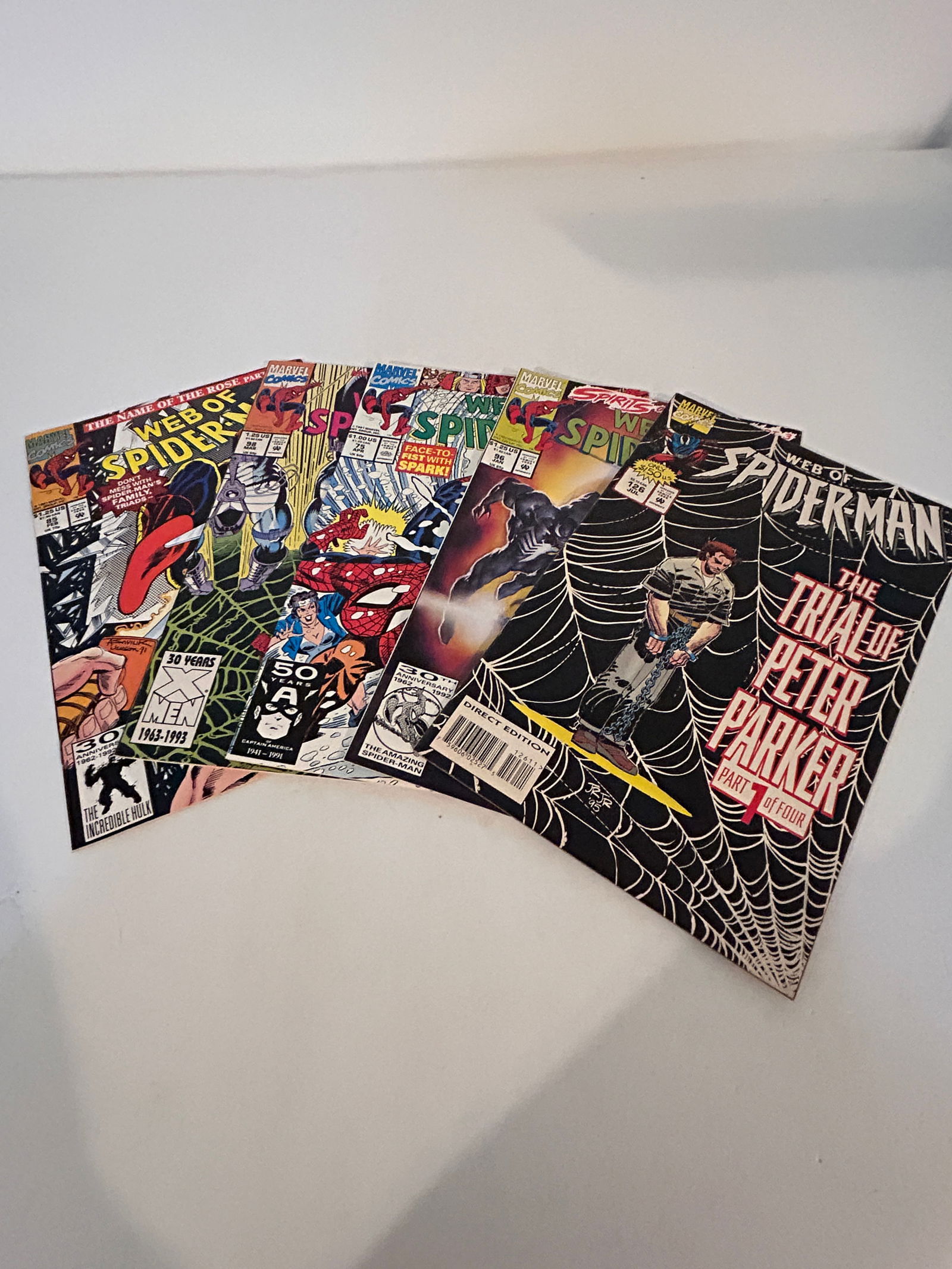 Vintage Lot Of 5 Web of Spider-Man Comic Books 126, 96, 75, 98, 85 (1 of 12)