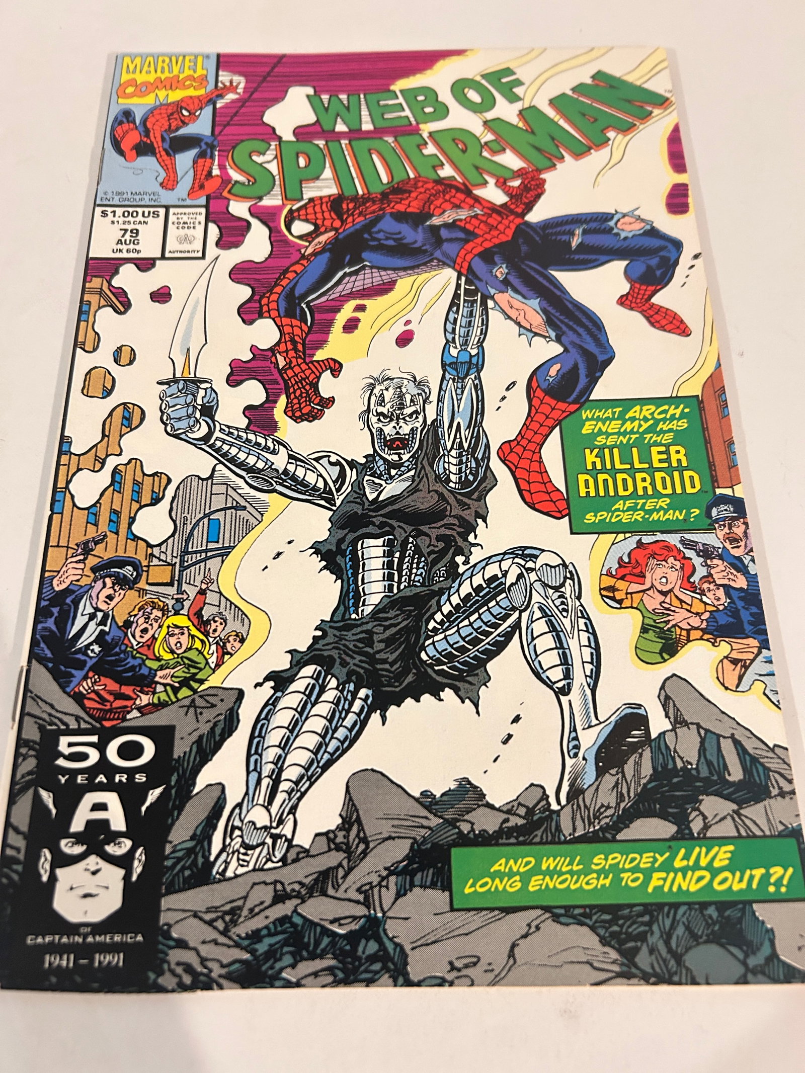 Vintage Comic Book Web of Spider-Man # 79: Vintage Comic Book Web of Spider-Man # 79 Please view all photos as they are part of the description and condition of this Item, Feel free to contact me with questions or picture requests! Used Item A