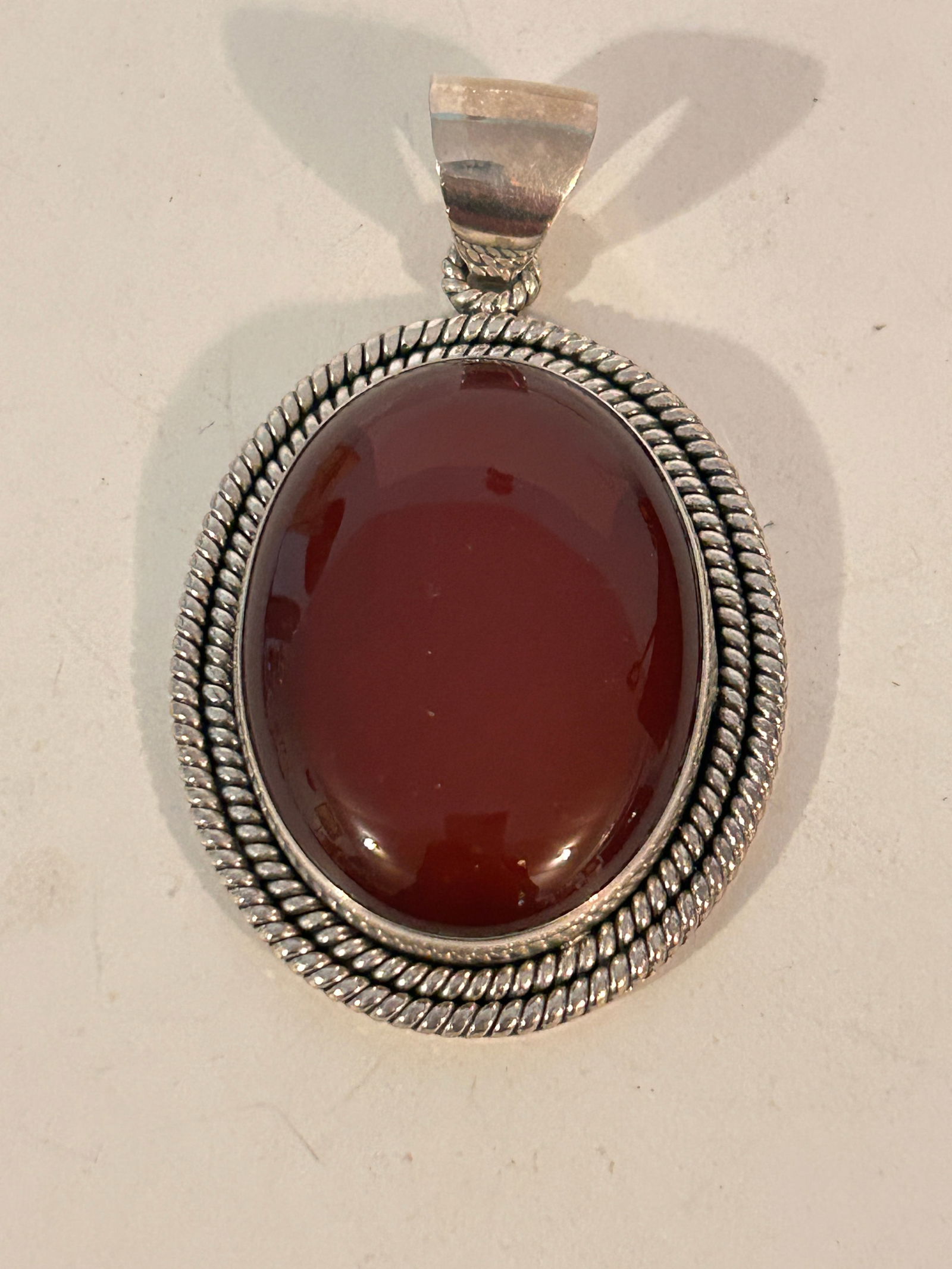 Vintage BA 925 Sterling Silver Pendant Oval Cabochon Carnelian Setting: Vintage BA 925 Sterling Silver Pendant Oval Cabochon Carnelian Setting Please view all photos as they are part of the description and condition of this Item, Feel free to contact me with questions or