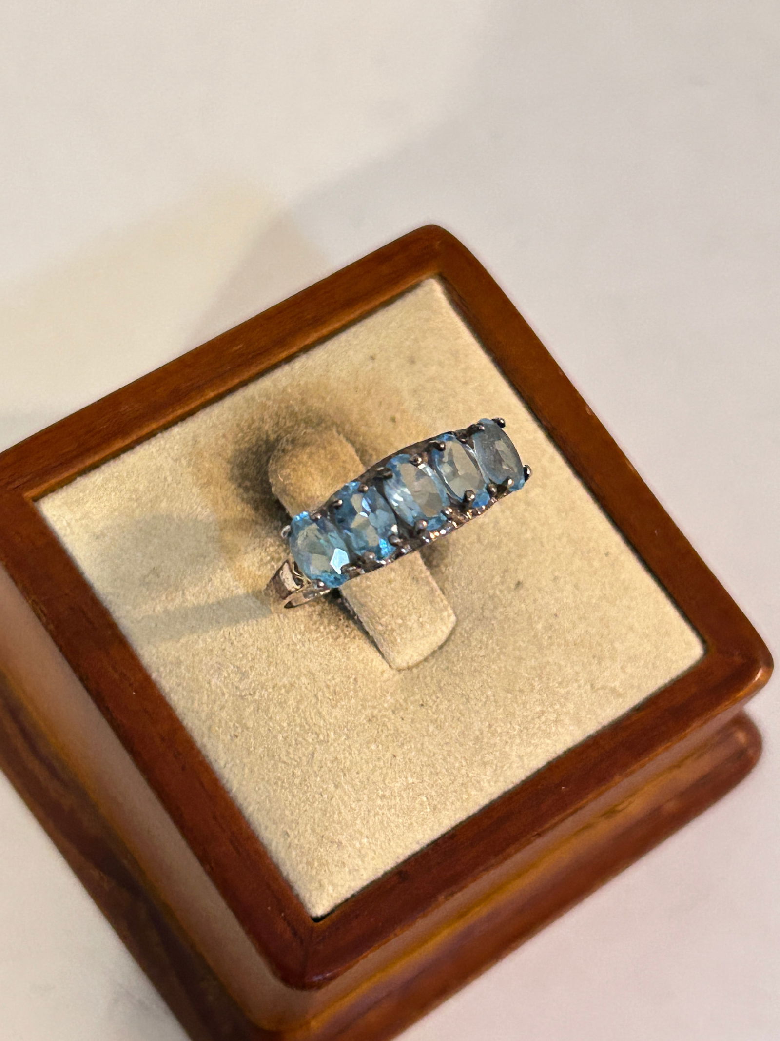 Vintage Sterling Silver Tested Blue Sapphire Ring Sz 9 (1 of 5)