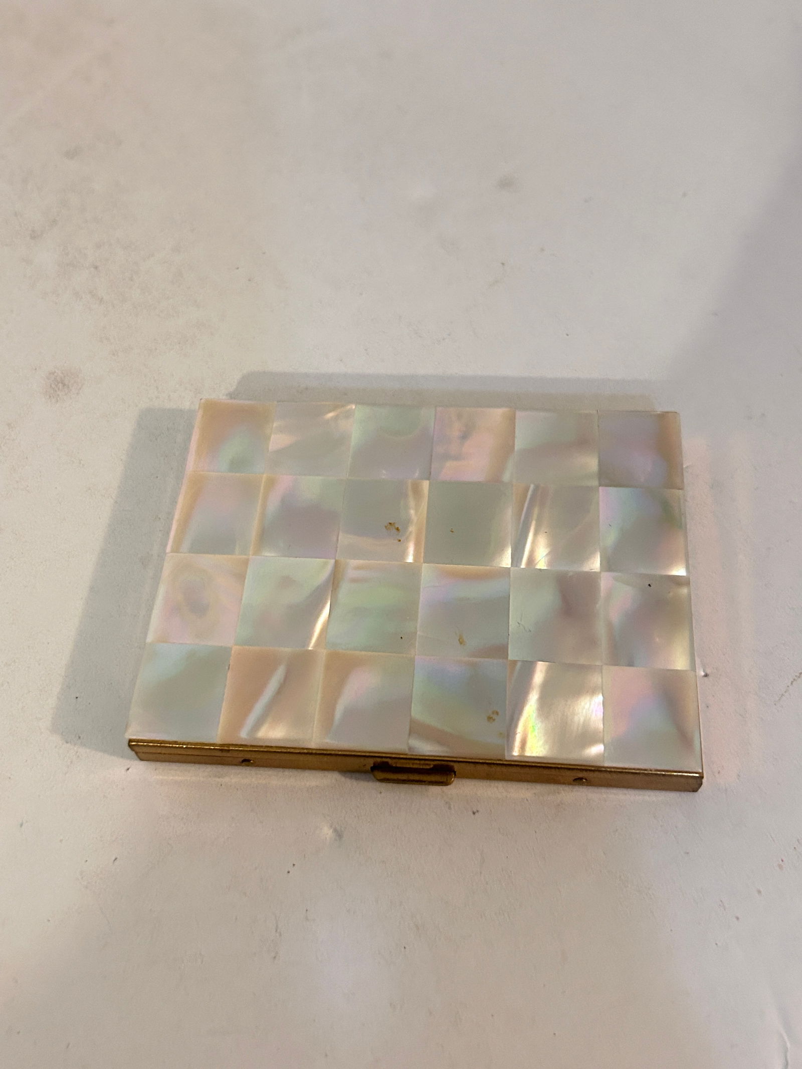 Marhill Mother of Pearl Multi-function Vintage Compact 1950's VG+ Cigarette Case (1 of 6)