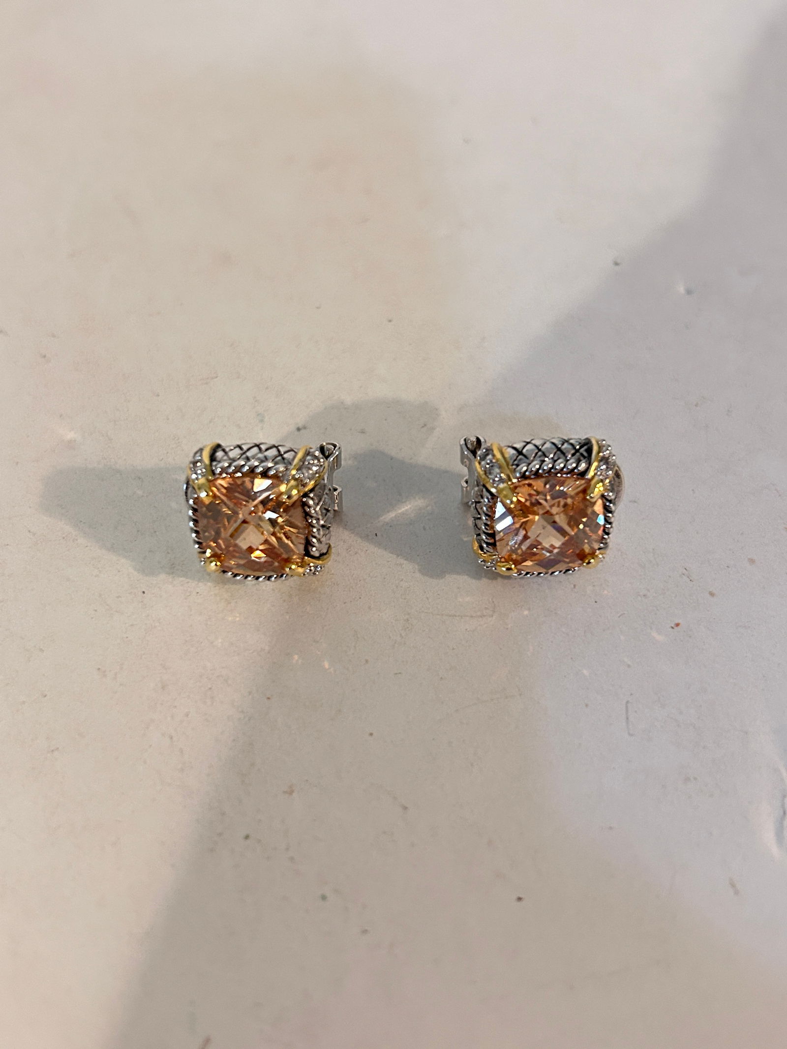 Vintage Pink Rhinestone Earrings (1 of 5)