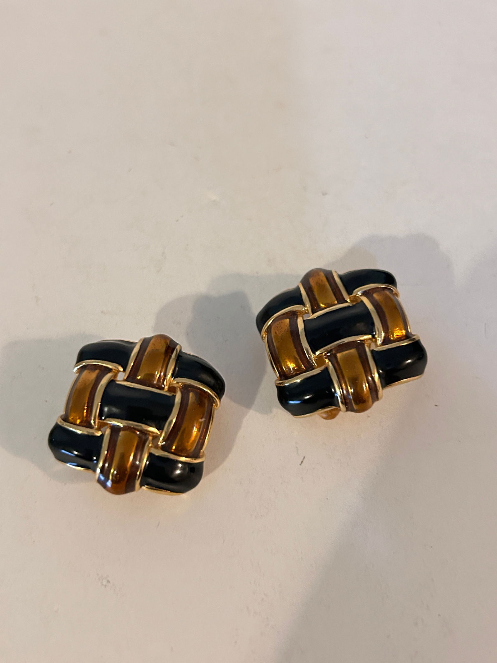 Vintage Erwin Pearl Signed Enamel Earrings (1 of 5)