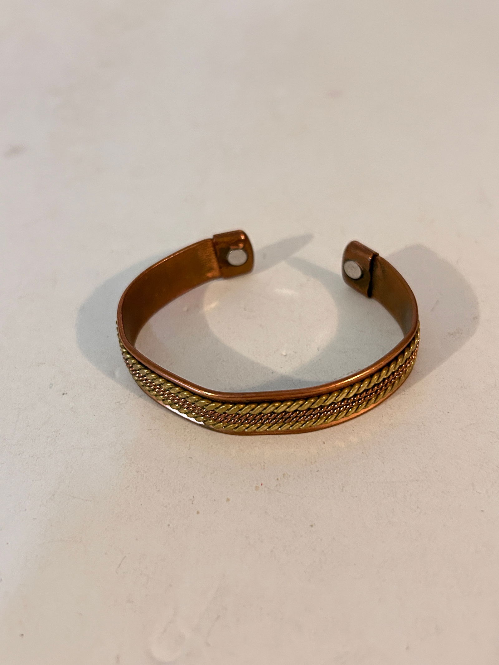 Vintage Brass Copper Magnetic Bracelet 7" (1 of 4)